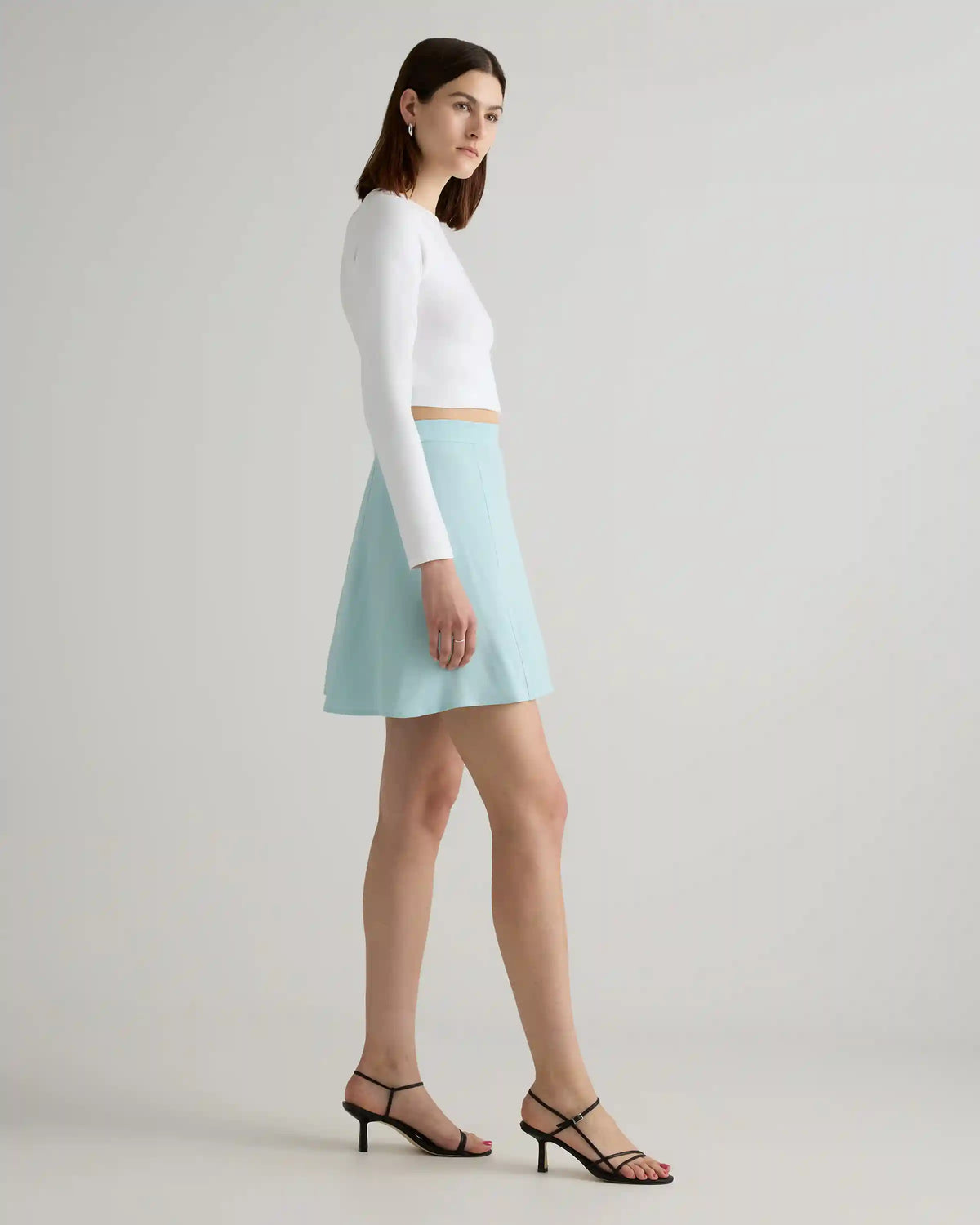 Lightweight Crepe A-Line Mini Skirt