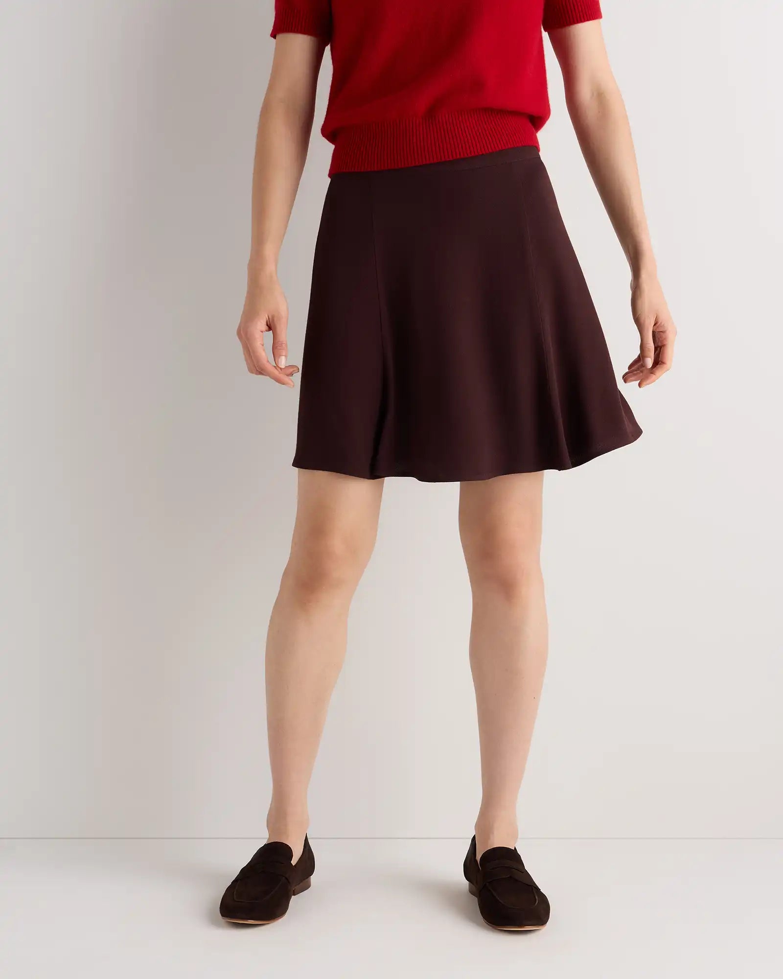 Lightweight Crepe A-Line Mini Skirt
