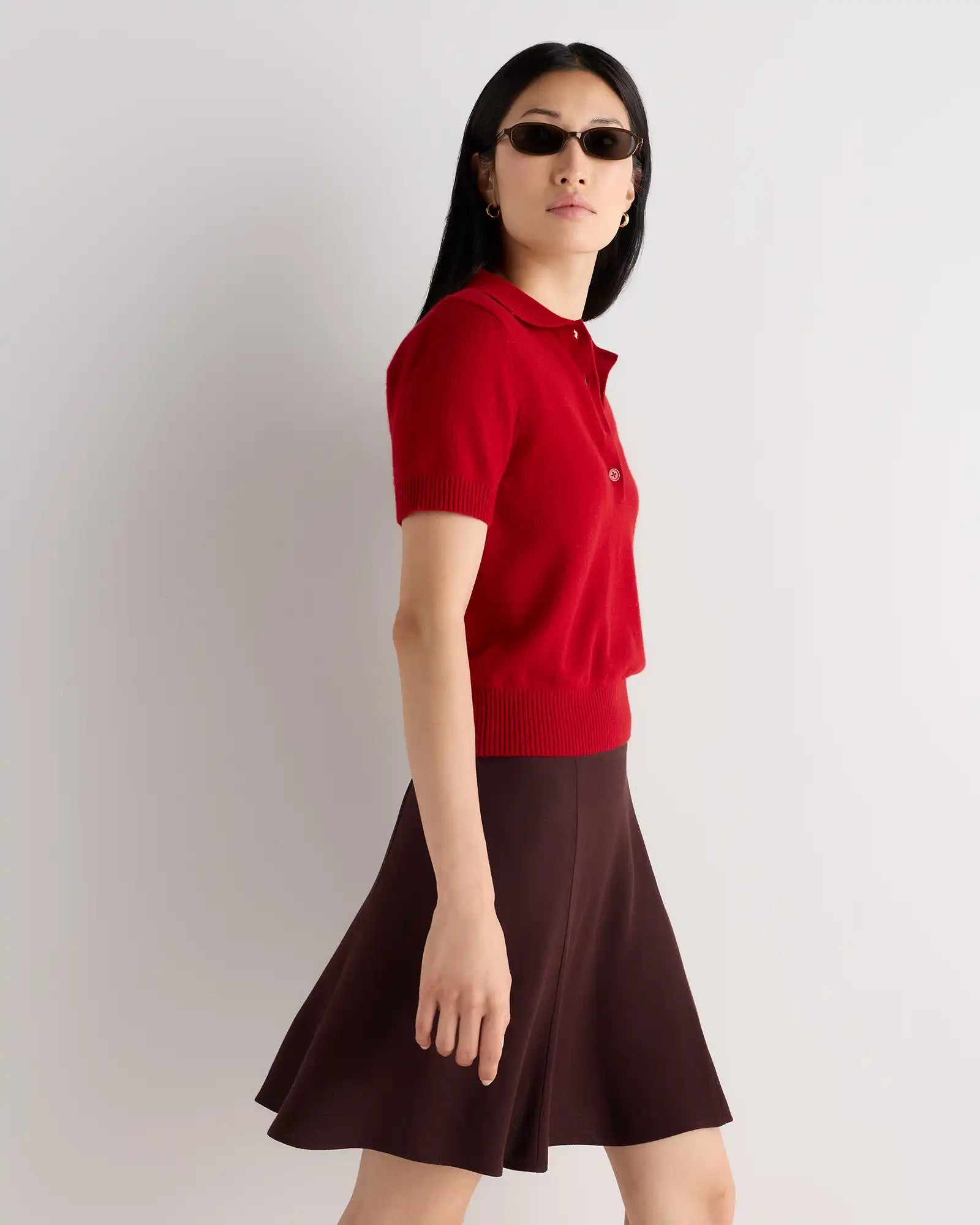Lightweight Crepe A-Line Mini Skirt