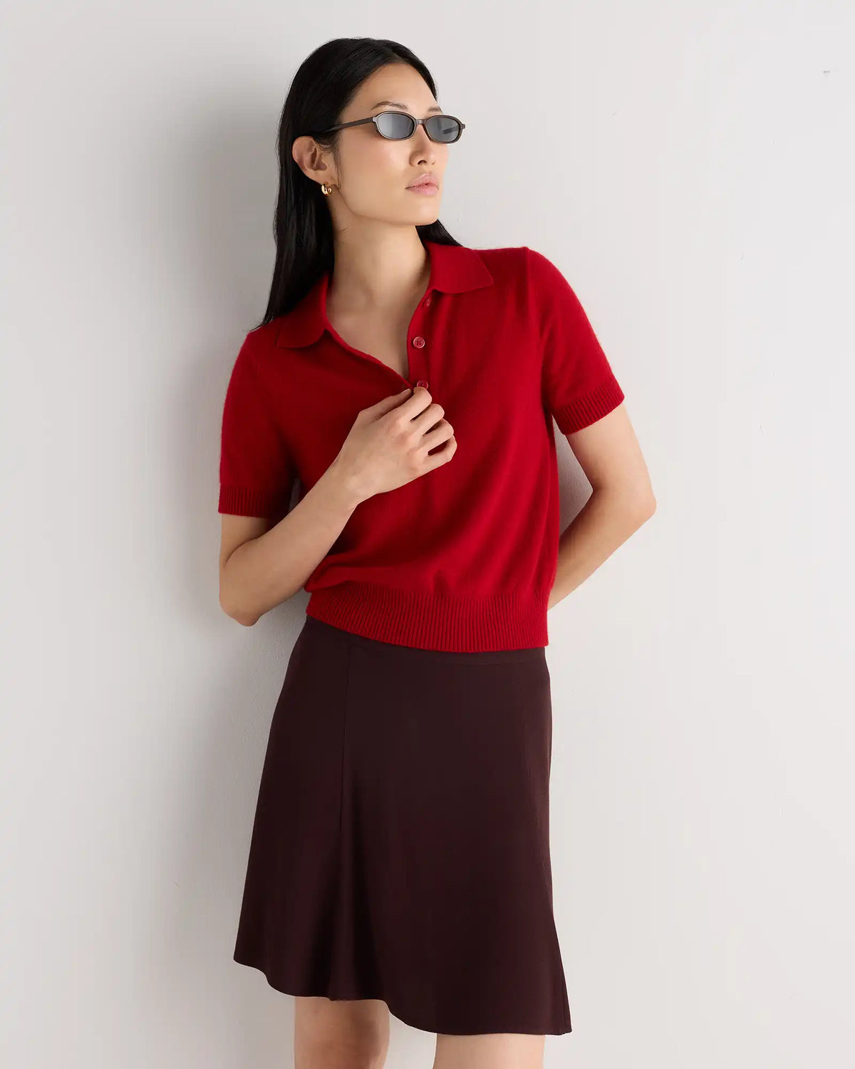 Lightweight Crepe A-Line Mini Skirt