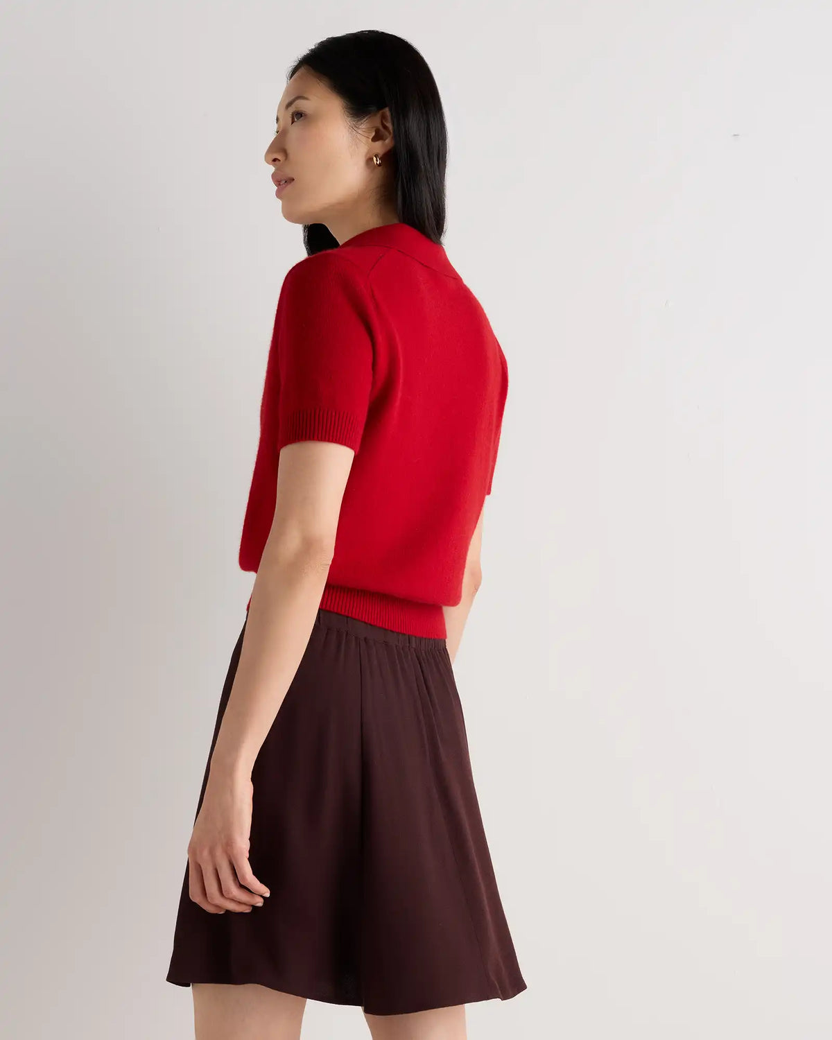 Lightweight Crepe A-Line Mini Skirt