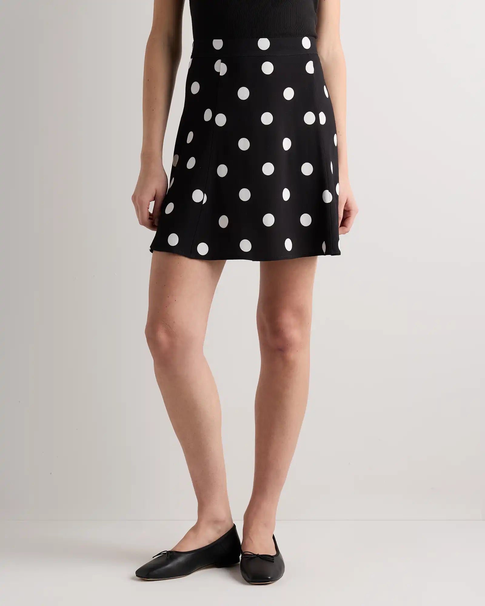 Lightweight Crepe A-Line Mini Skirt