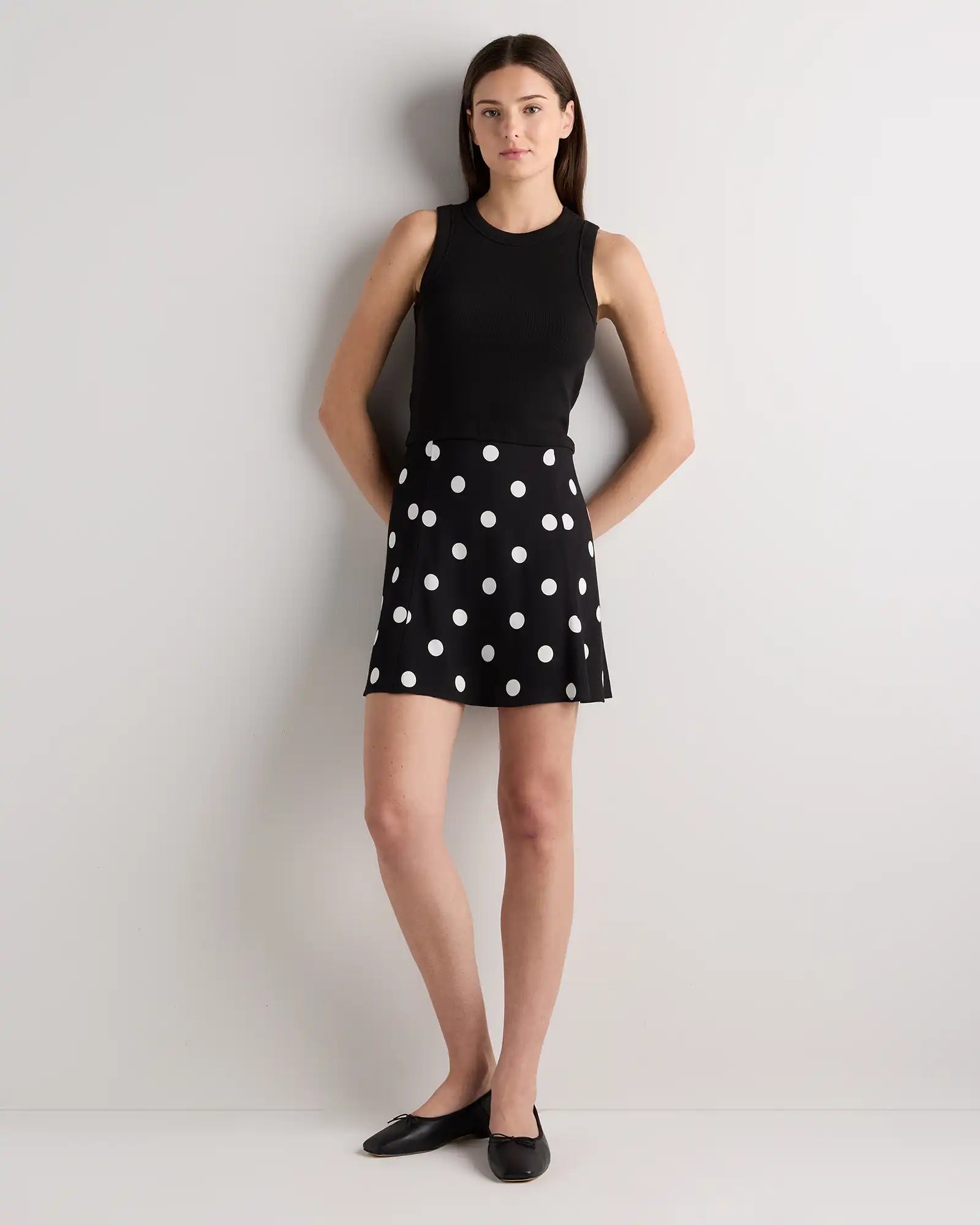 Lightweight Crepe A-Line Mini Skirt