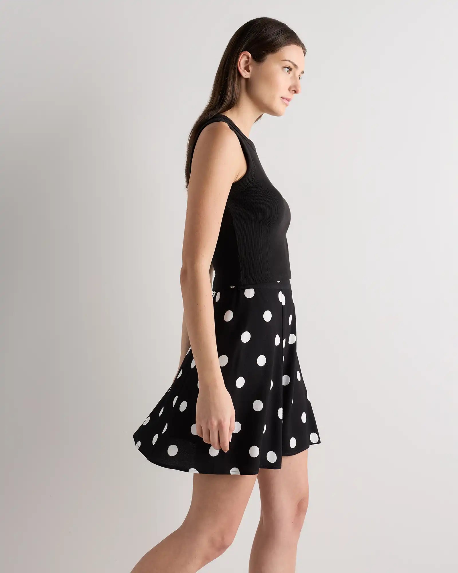 Lightweight Crepe A-Line Mini Skirt