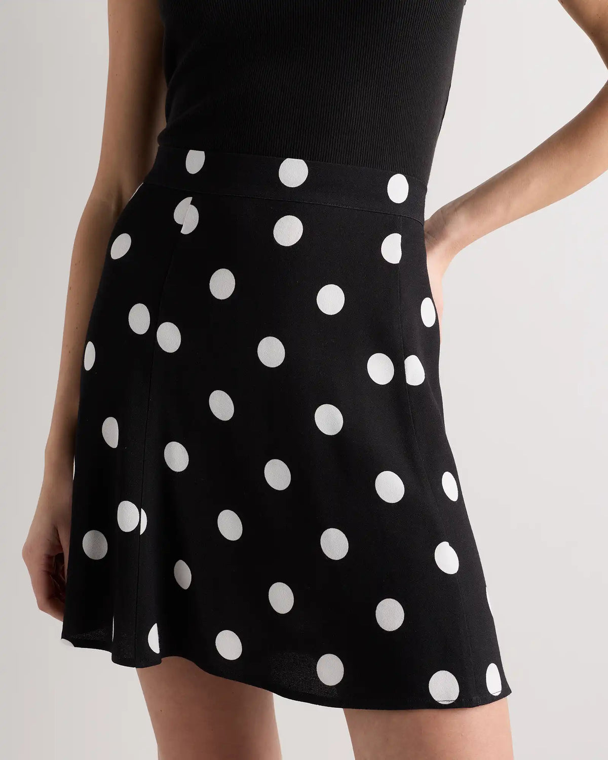 Lightweight Crepe A-Line Mini Skirt
