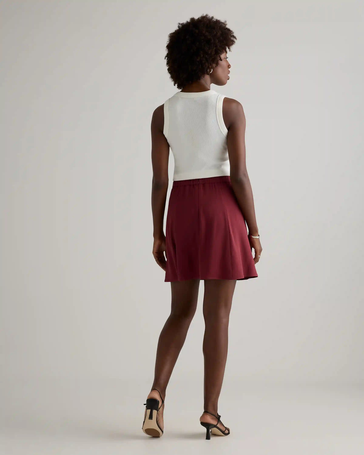Lightweight Crepe A-Line Mini Skirt