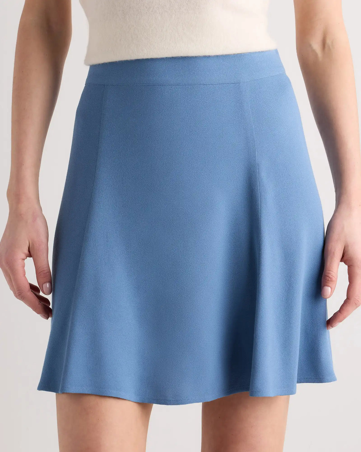 Lightweight Crepe A-Line Mini Skirt