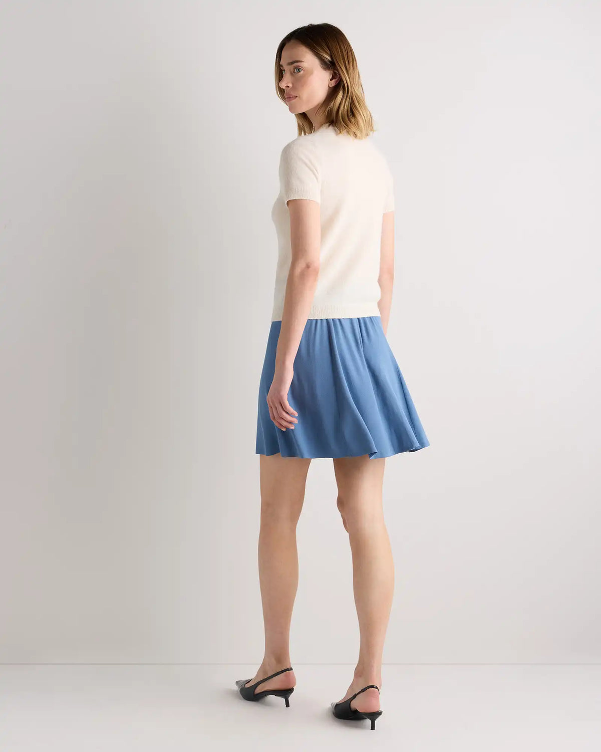 Lightweight Crepe A-Line Mini Skirt