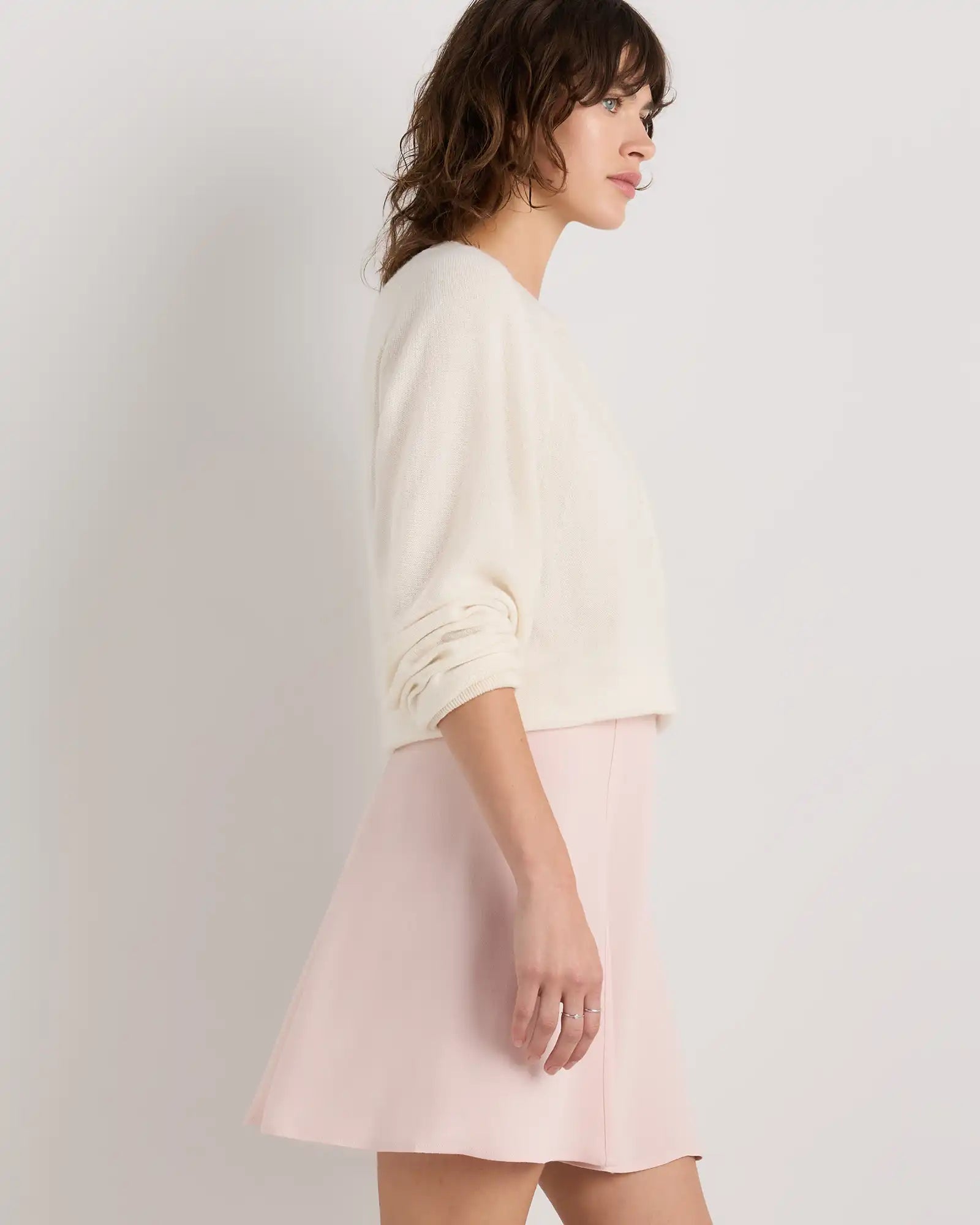 Lightweight Crepe A-Line Mini Skirt