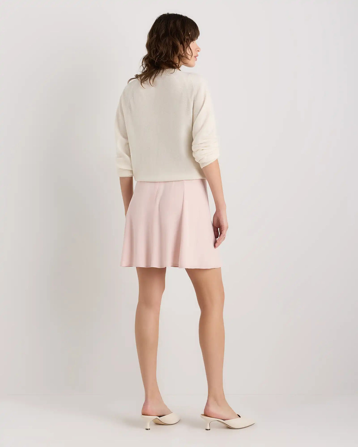 Lightweight Crepe A-Line Mini Skirt