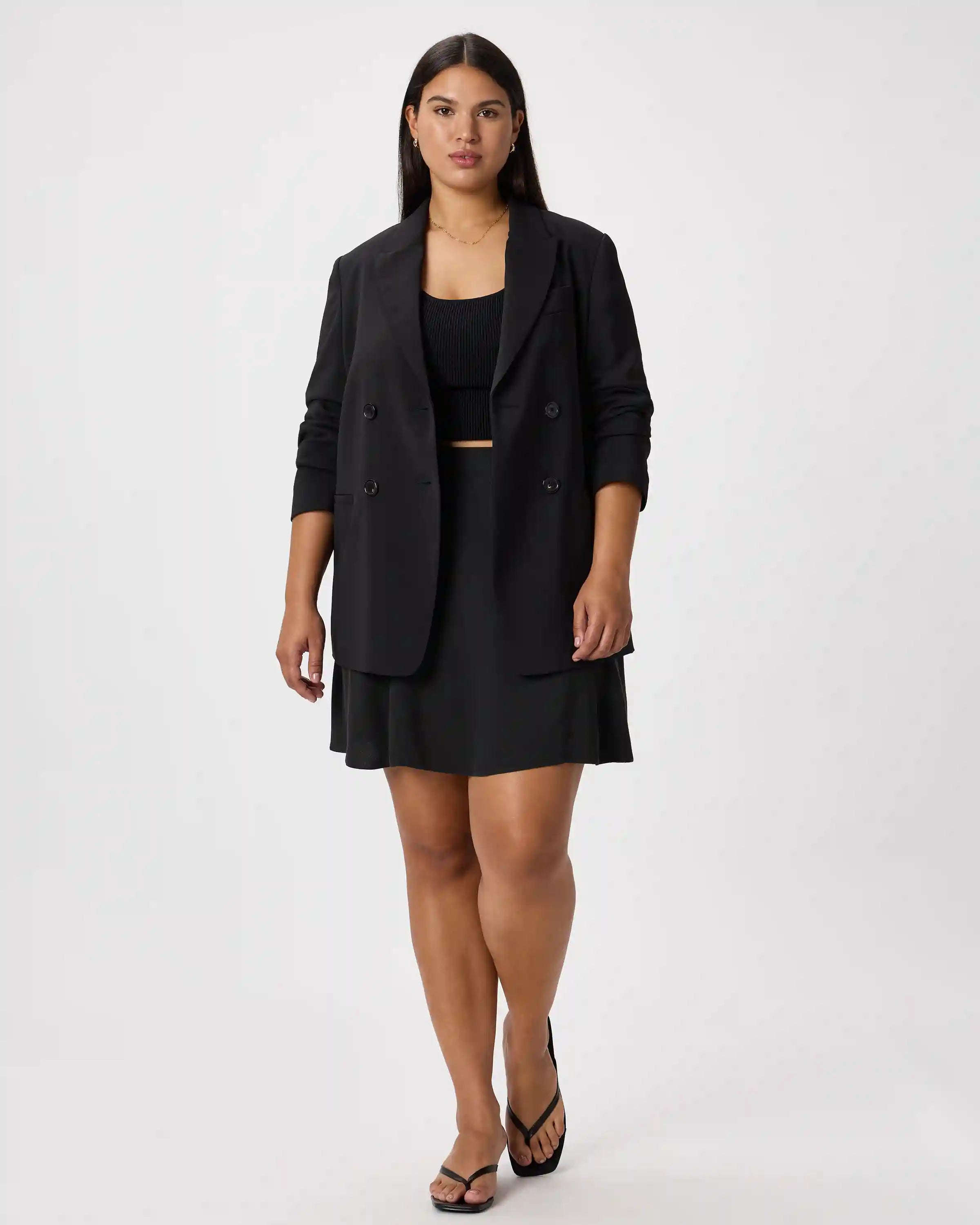 Lightweight Crepe A-Line Mini Skirt