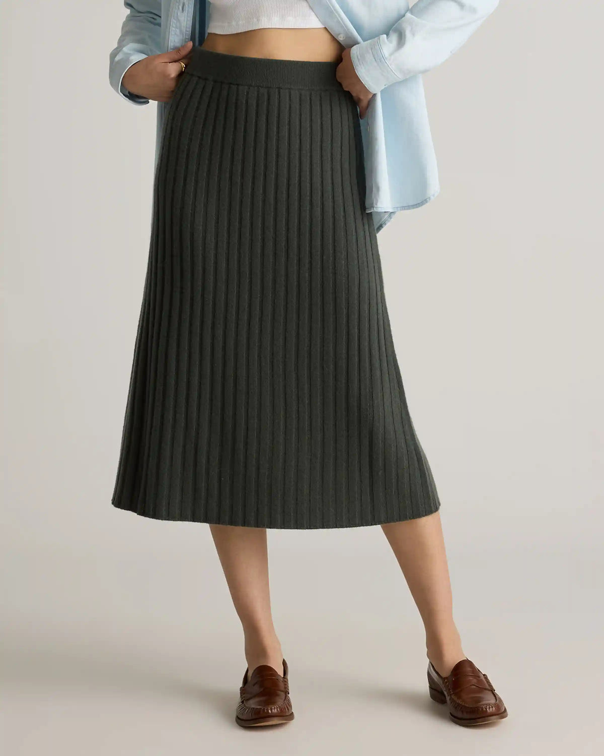 Mongolian Cashmere Midi Skirt