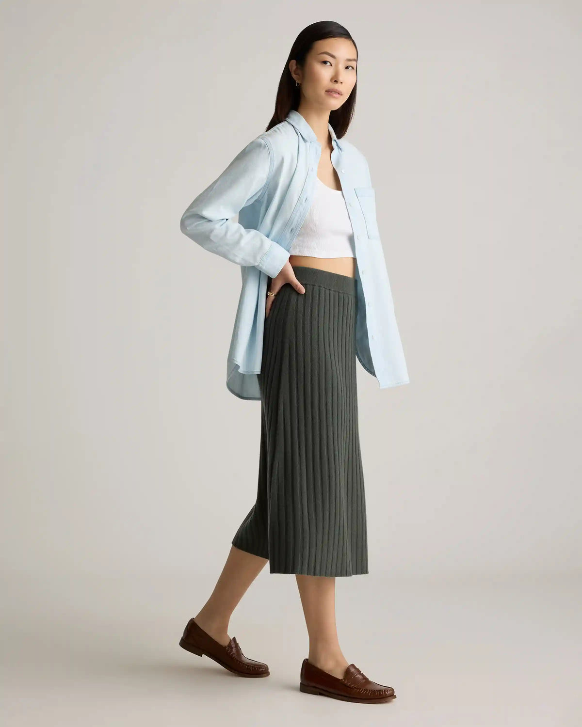 Mongolian Cashmere Midi Skirt