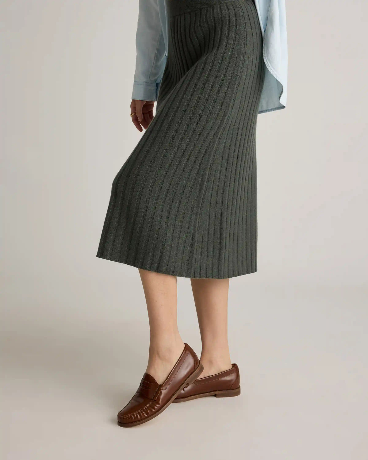 Mongolian Cashmere Midi Skirt