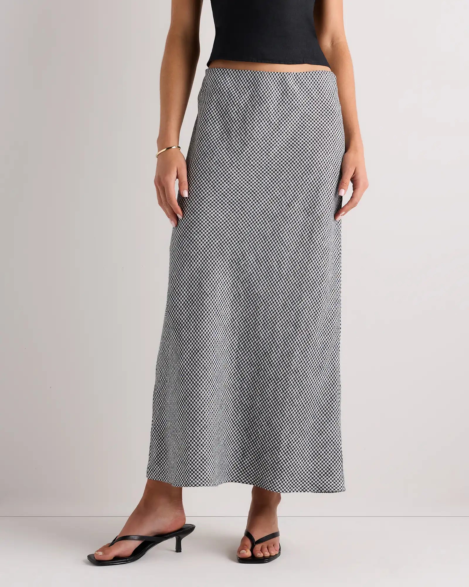100% European Linen Midi Slip Skirt
