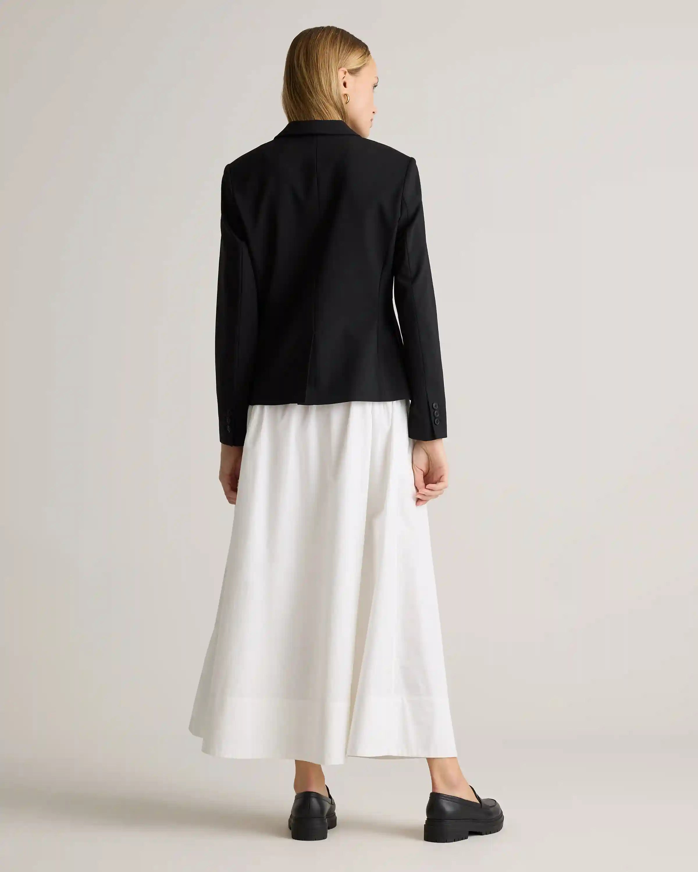 100% Organic Cotton Poplin A-line Maxi Skirt