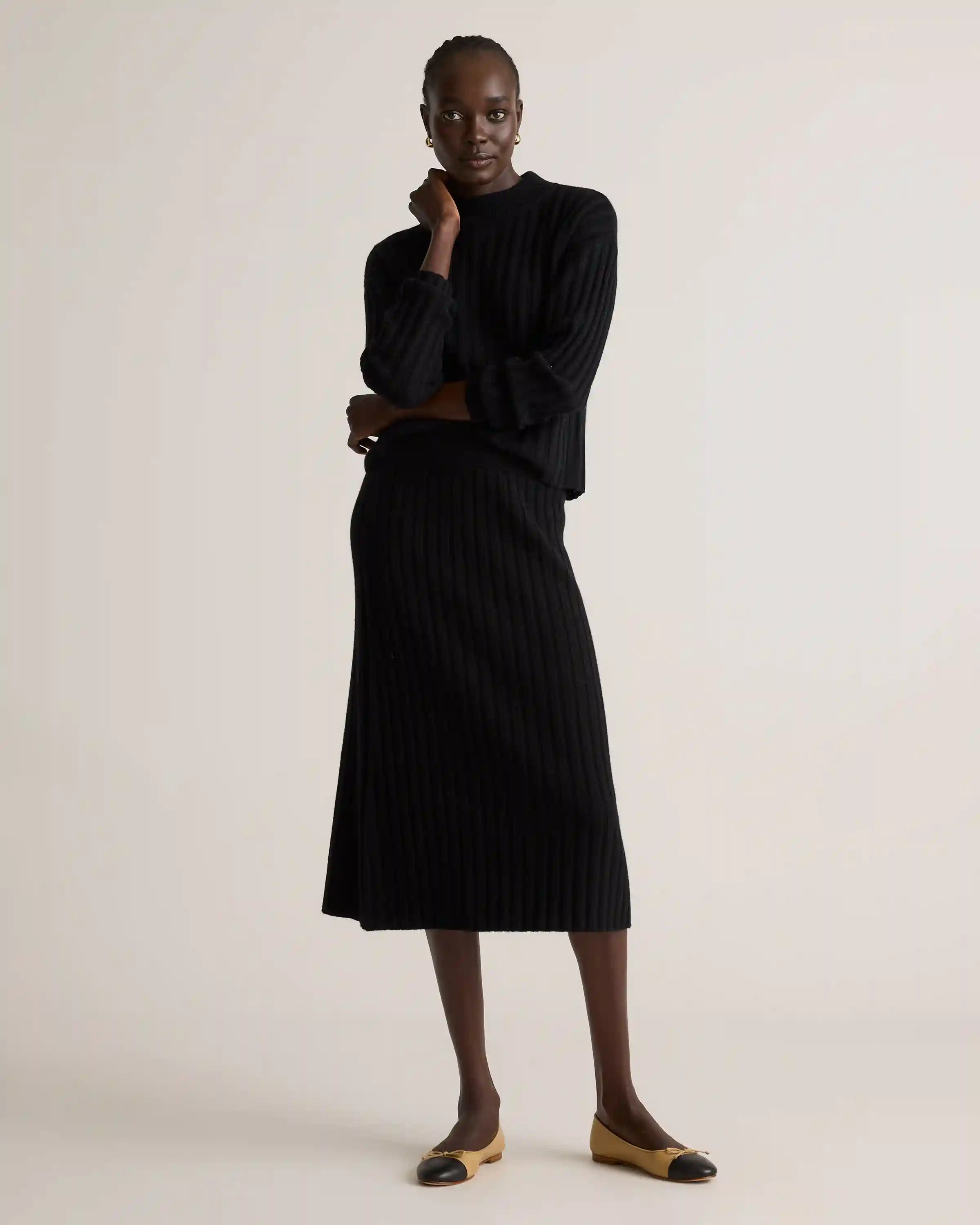 Mongolian Cashmere Midi Skirt