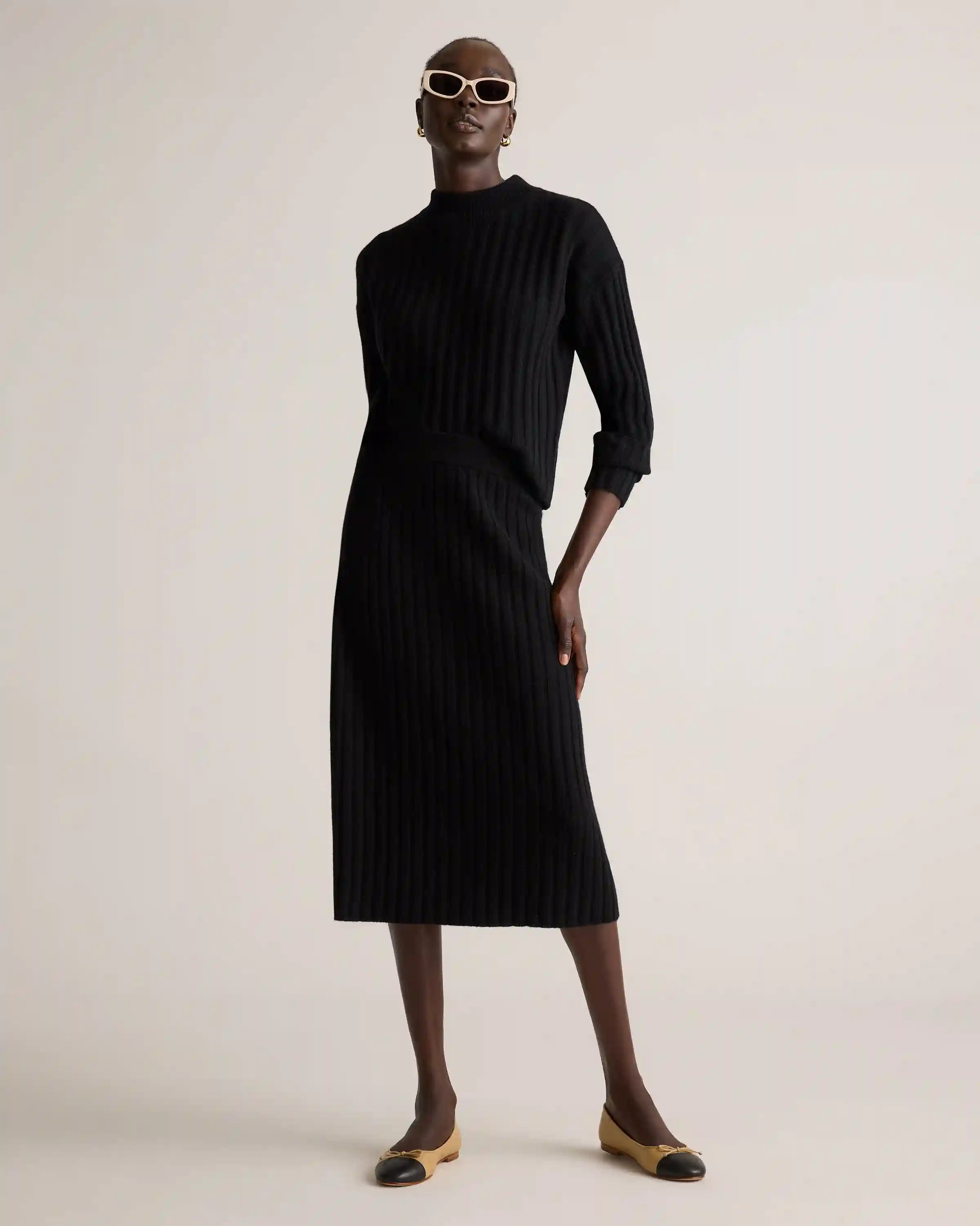 Mongolian Cashmere Midi Skirt
