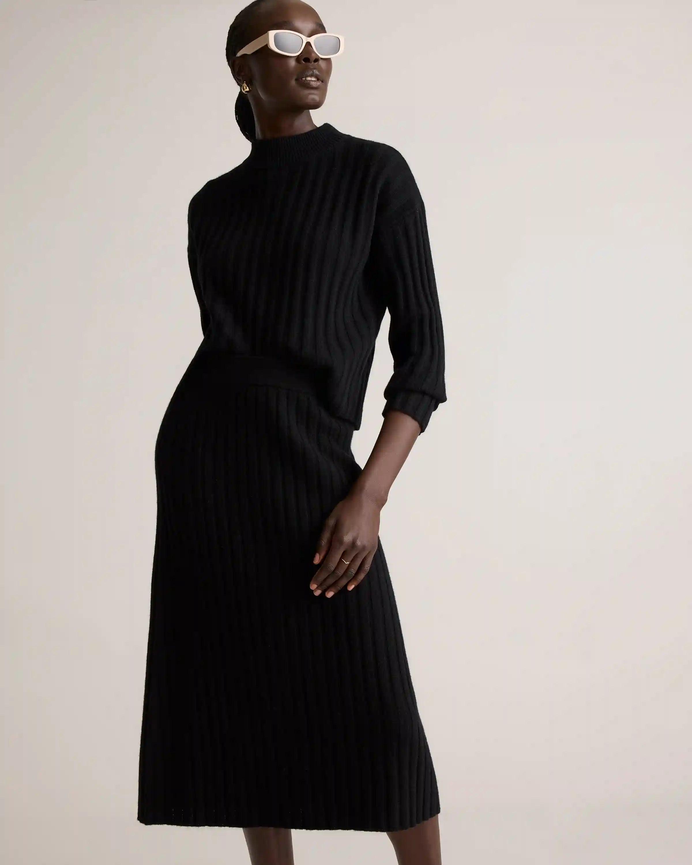 Mongolian Cashmere Midi Skirt