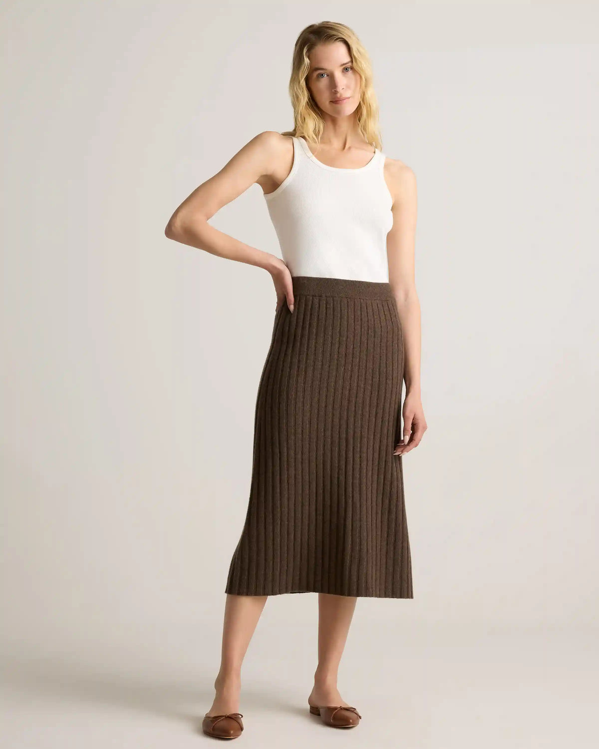 Mongolian Cashmere Midi Skirt