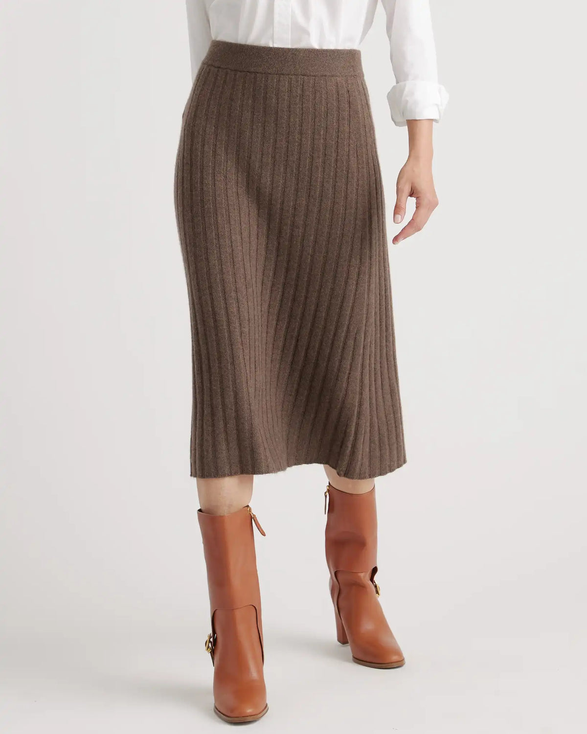 Mongolian Spring Cashmere Midi Skirt