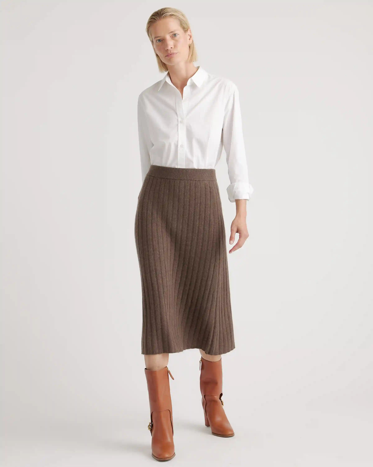 Mongolian Spring Cashmere Midi Skirt