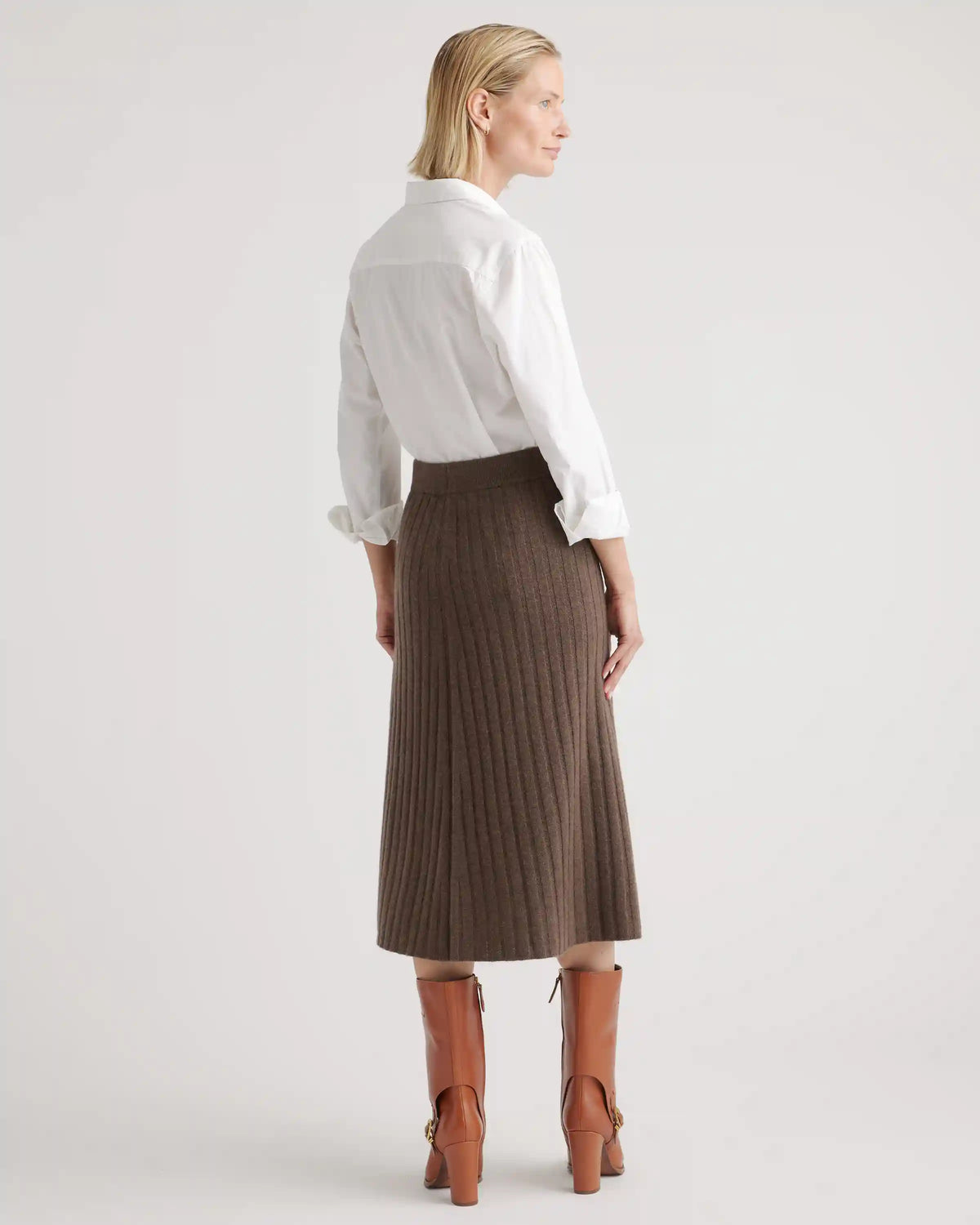 Mongolian Spring Cashmere Midi Skirt