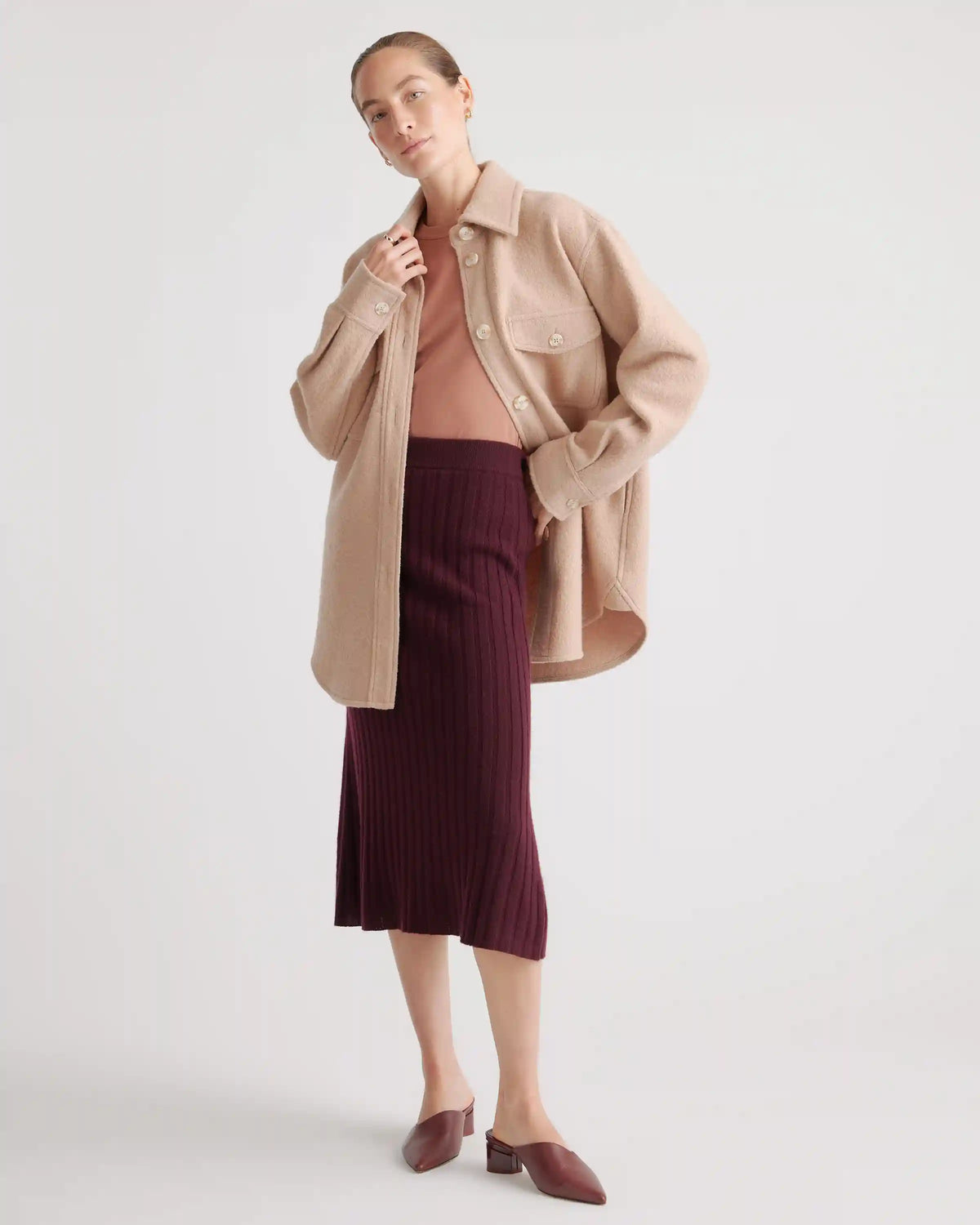 Mongolian Spring Cashmere Midi Skirt