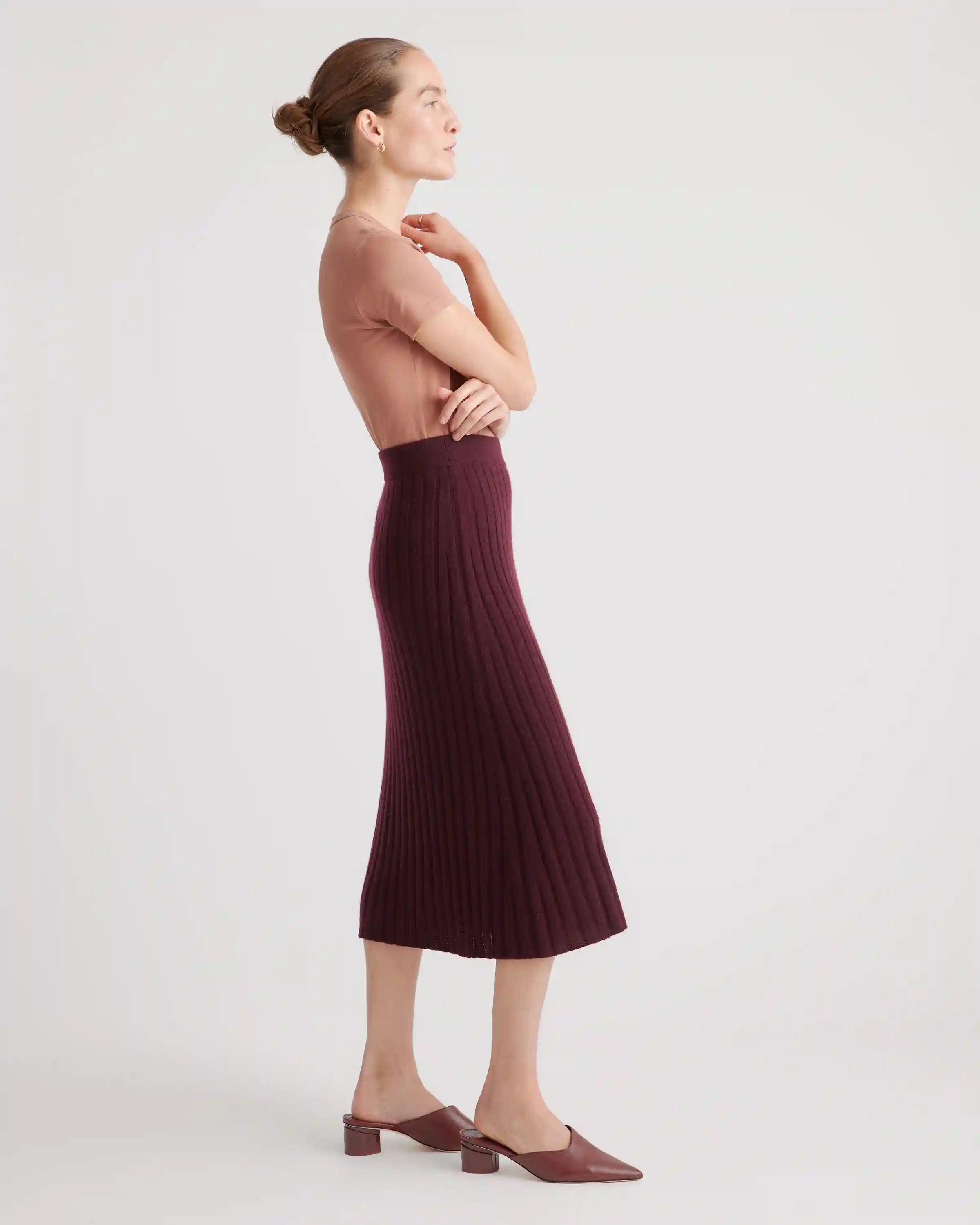 Mongolian Spring Cashmere Midi Skirt