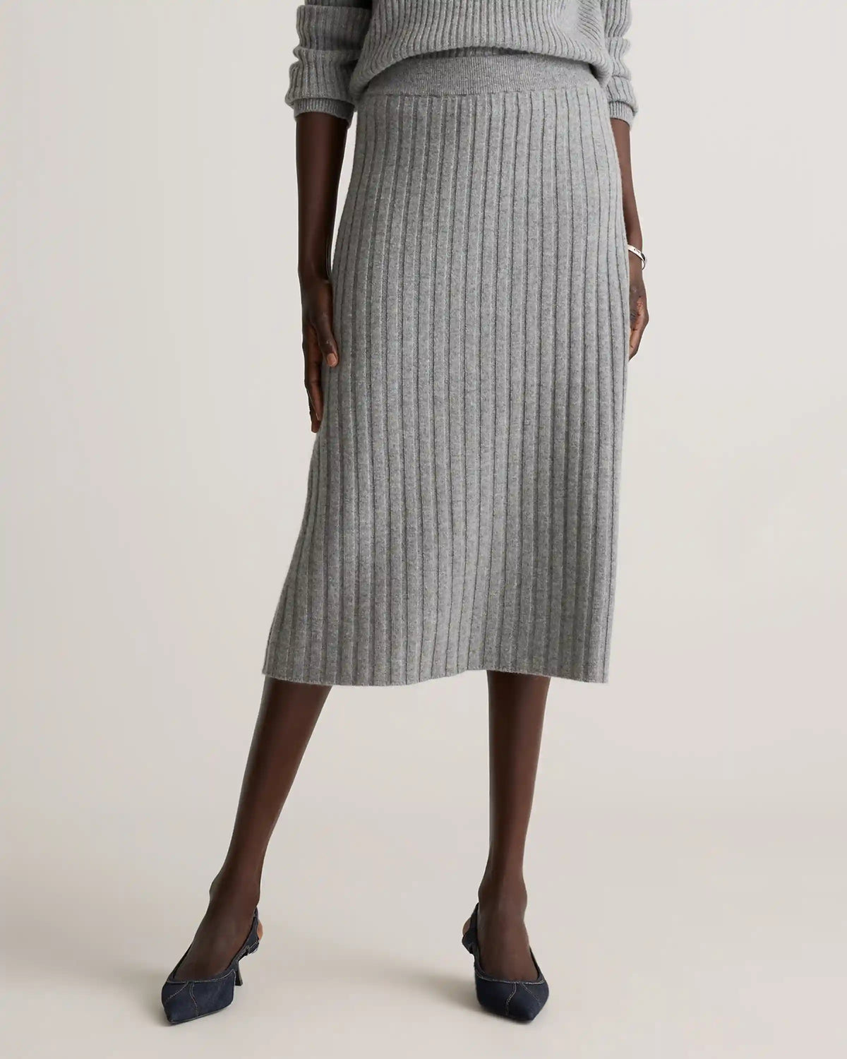 Mongolian Cashmere Midi Skirt