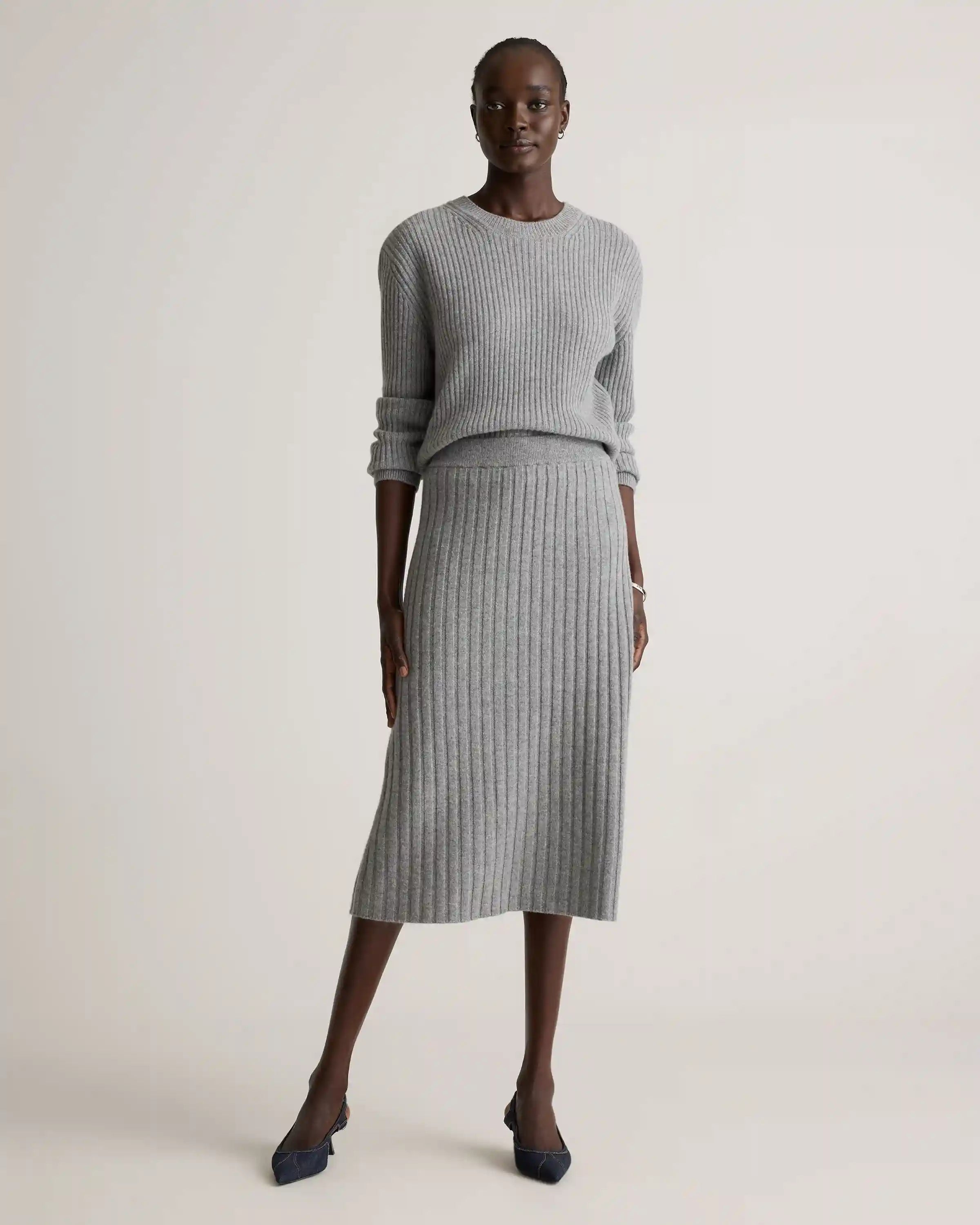 Mongolian Cashmere Midi Skirt