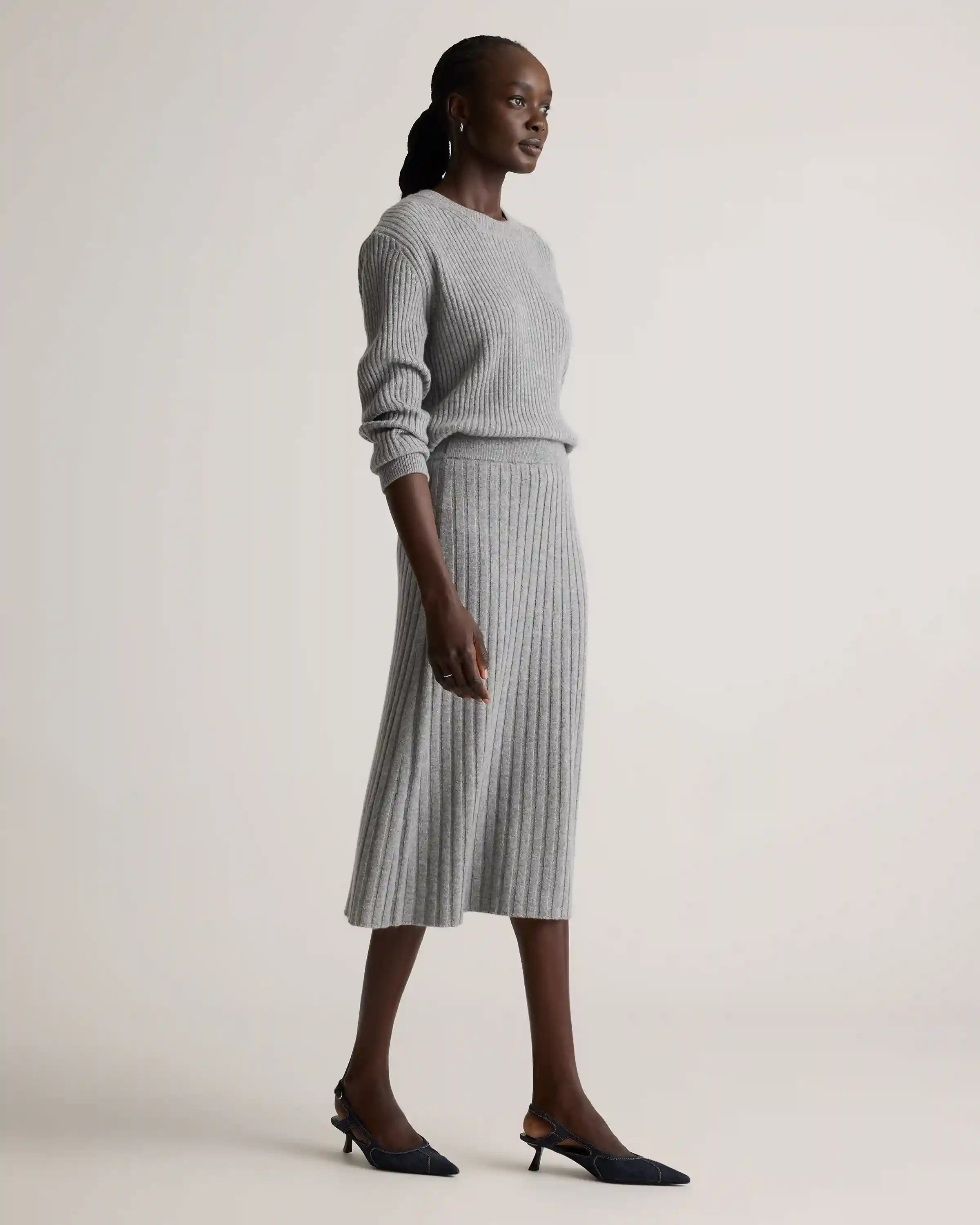 Mongolian Cashmere Midi Skirt