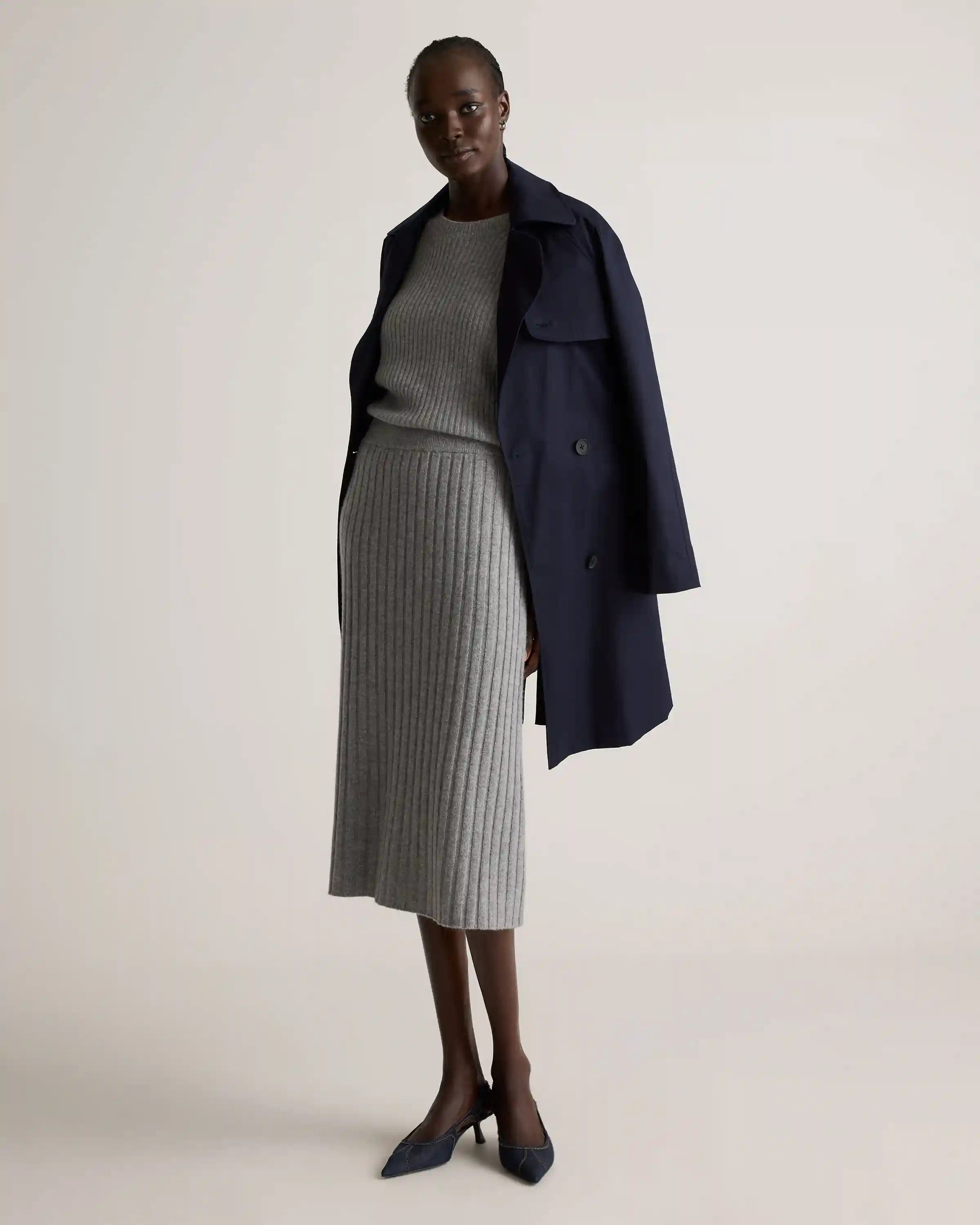 Mongolian Cashmere Midi Skirt