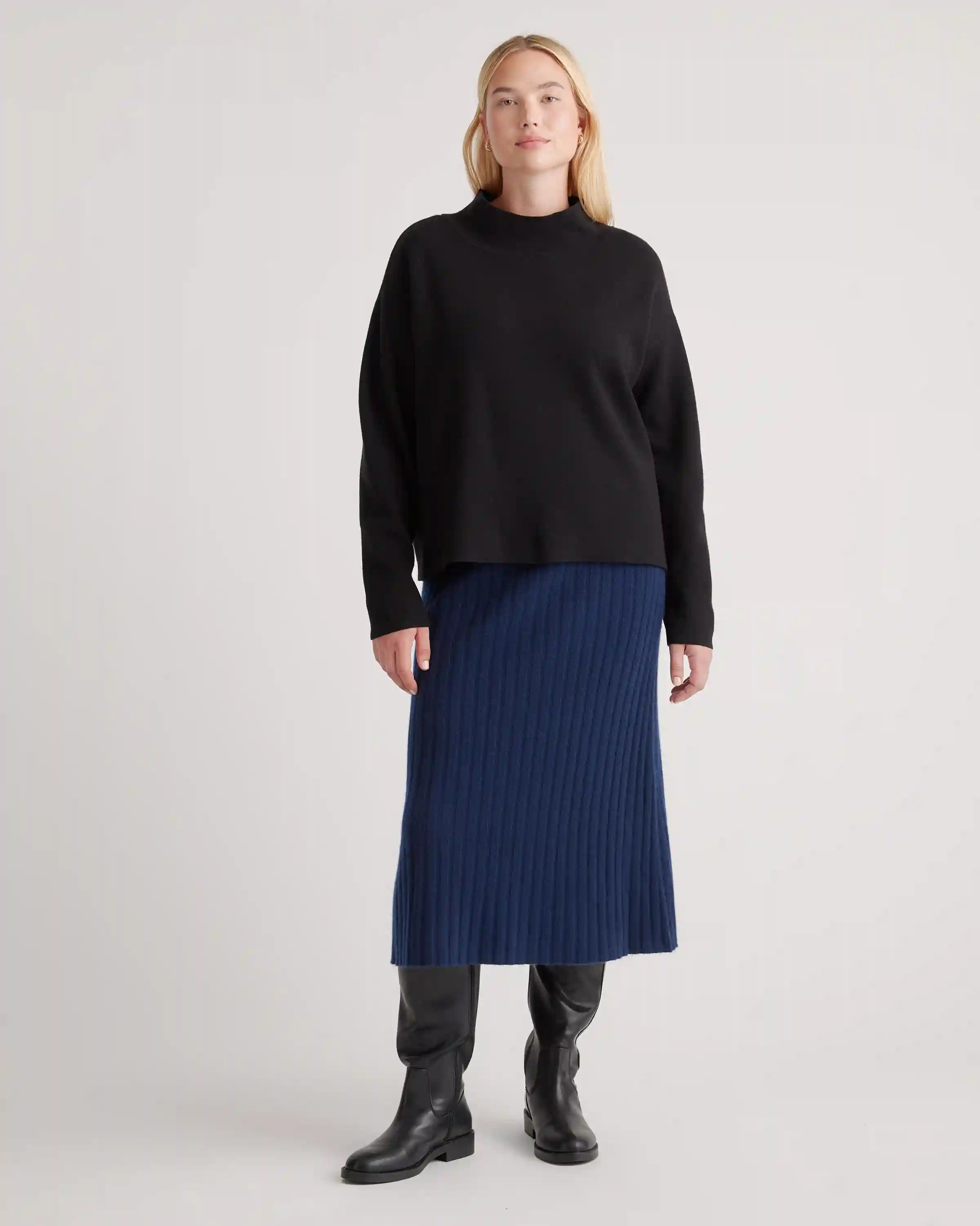 Mongolian Spring Cashmere Midi Skirt