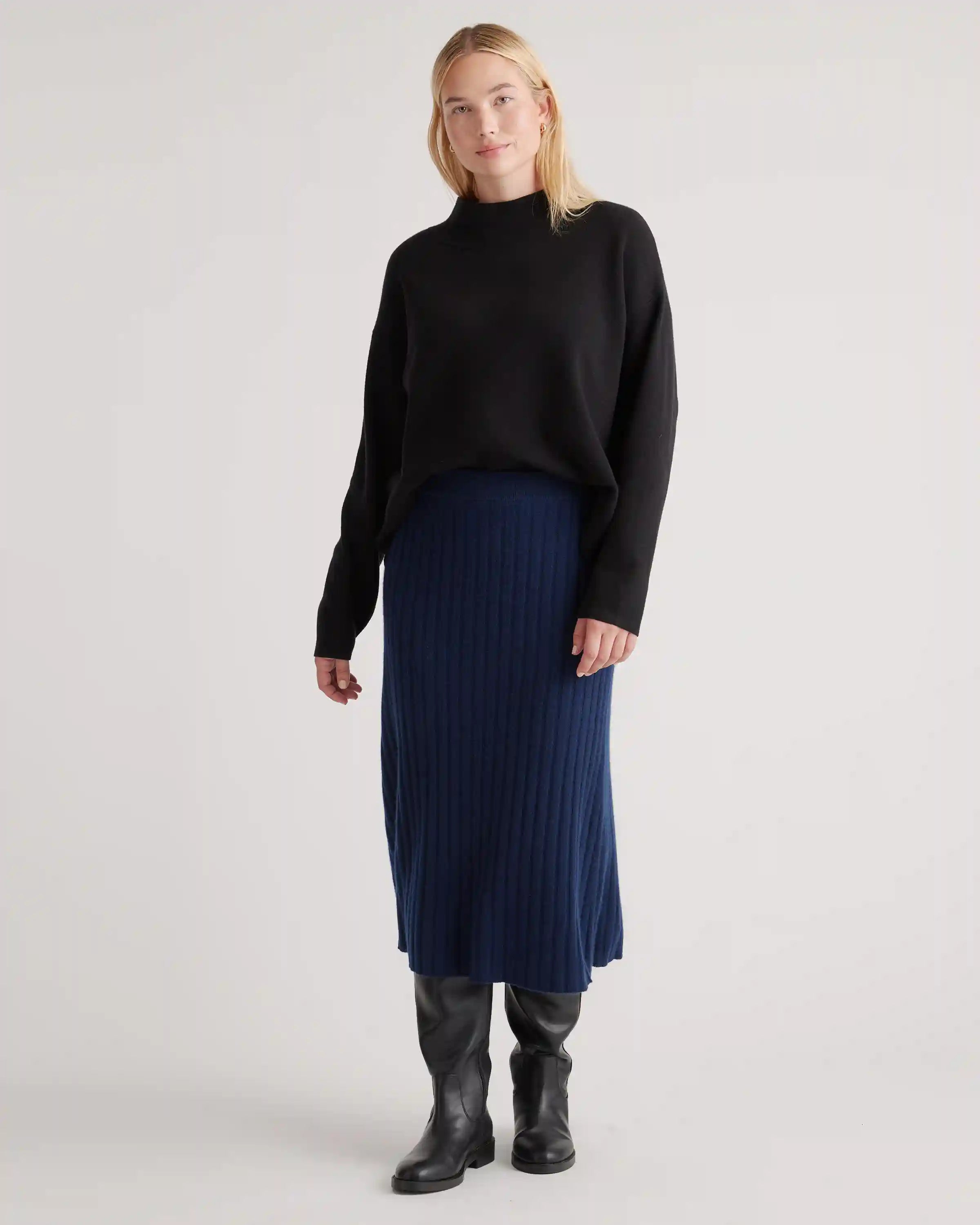 Mongolian Spring Cashmere Midi Skirt
