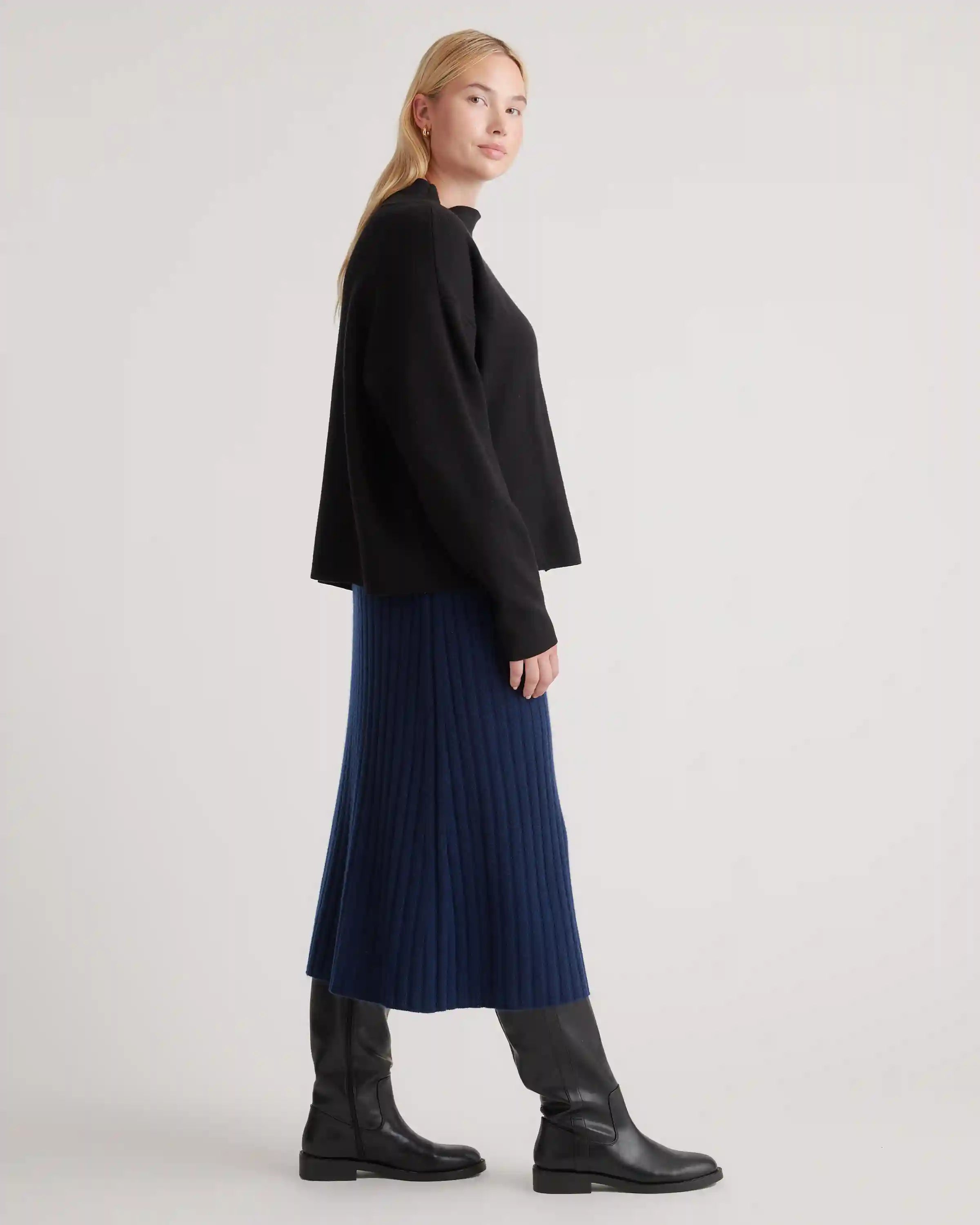 Mongolian Spring Cashmere Midi Skirt