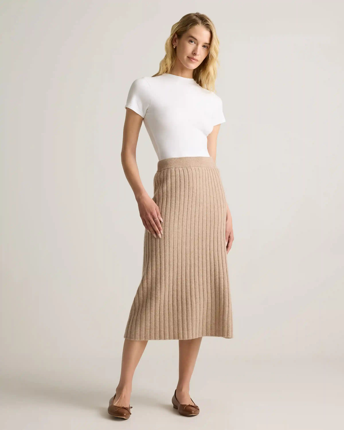 Mongolian Cashmere Midi Skirt