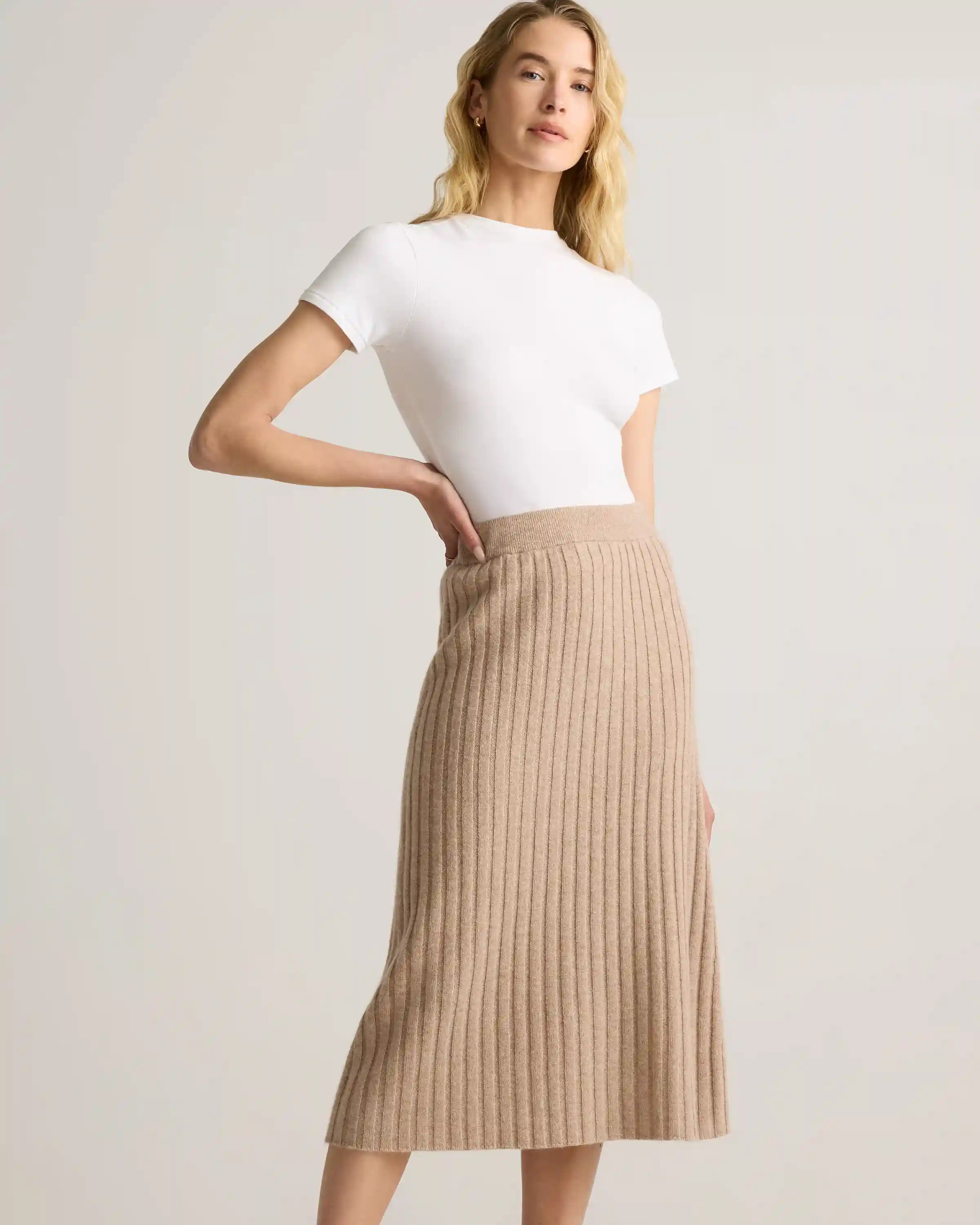 Mongolian Cashmere Midi Skirt