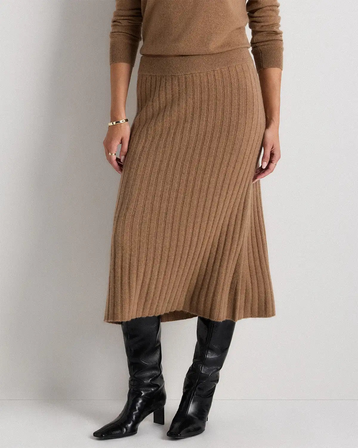 Mongolian Cashmere Midi Skirt