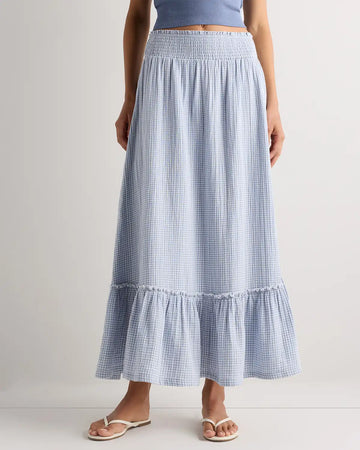 100% Organic Cotton Gauze Smocked Maxi Skirt