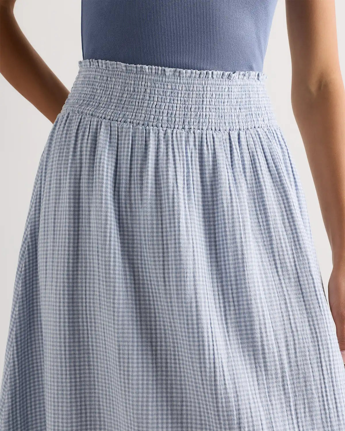 100% Organic Cotton Gauze Smocked Maxi Skirt
