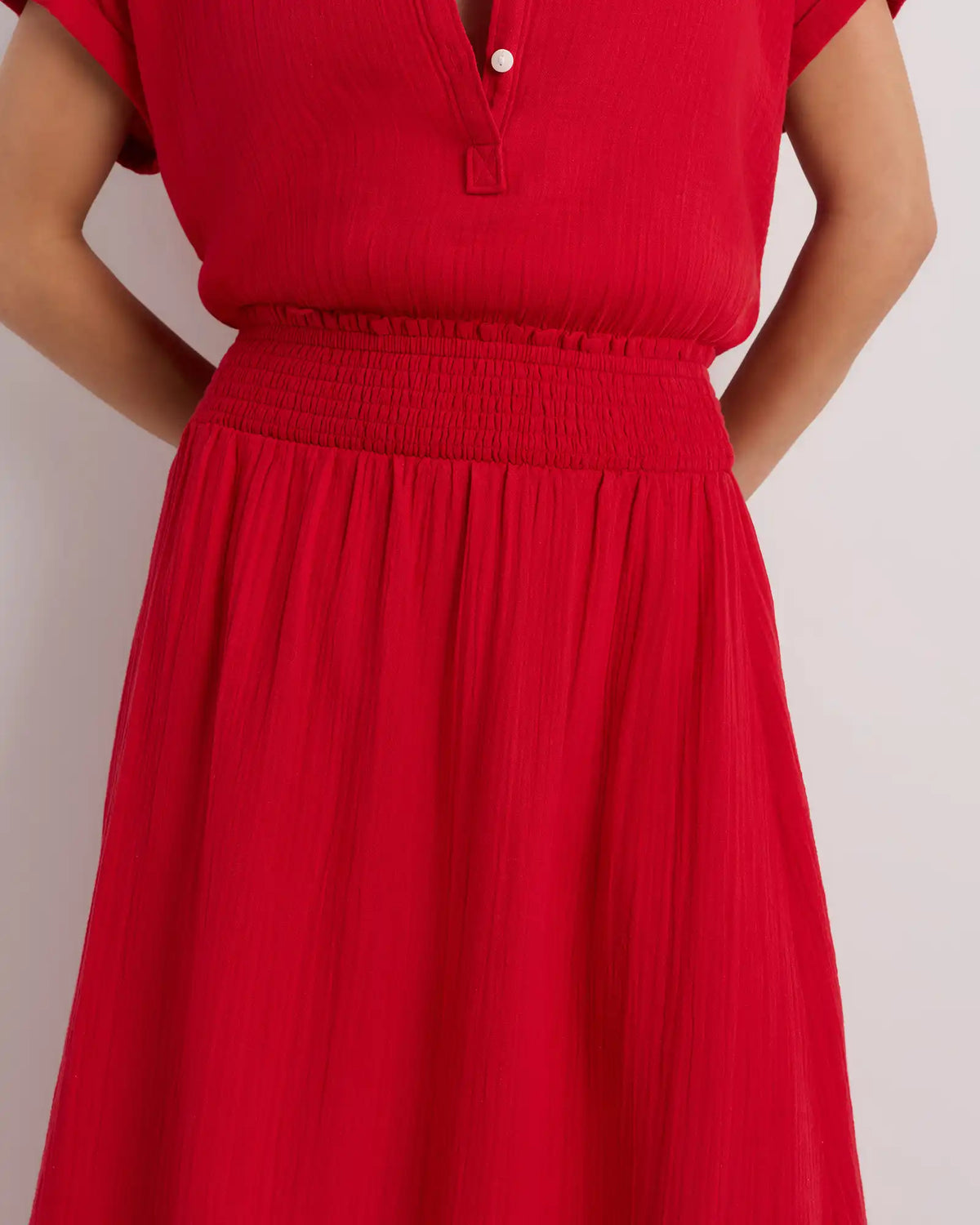 100% Organic Cotton Gauze Smocked Maxi Skirt