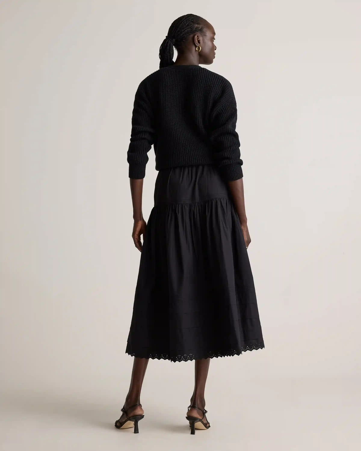 100% Organic Cotton Poplin Pintuck Maxi Skirt