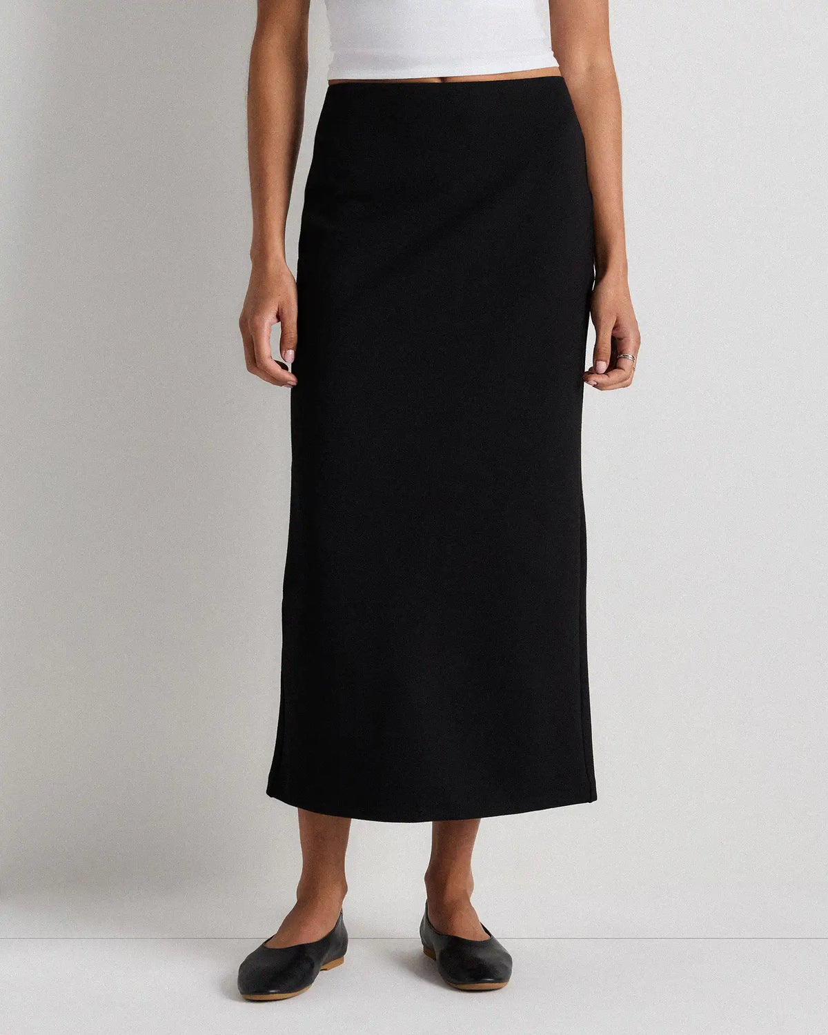 Ultra-Stretch Ponte Maxi Pencil Skirt