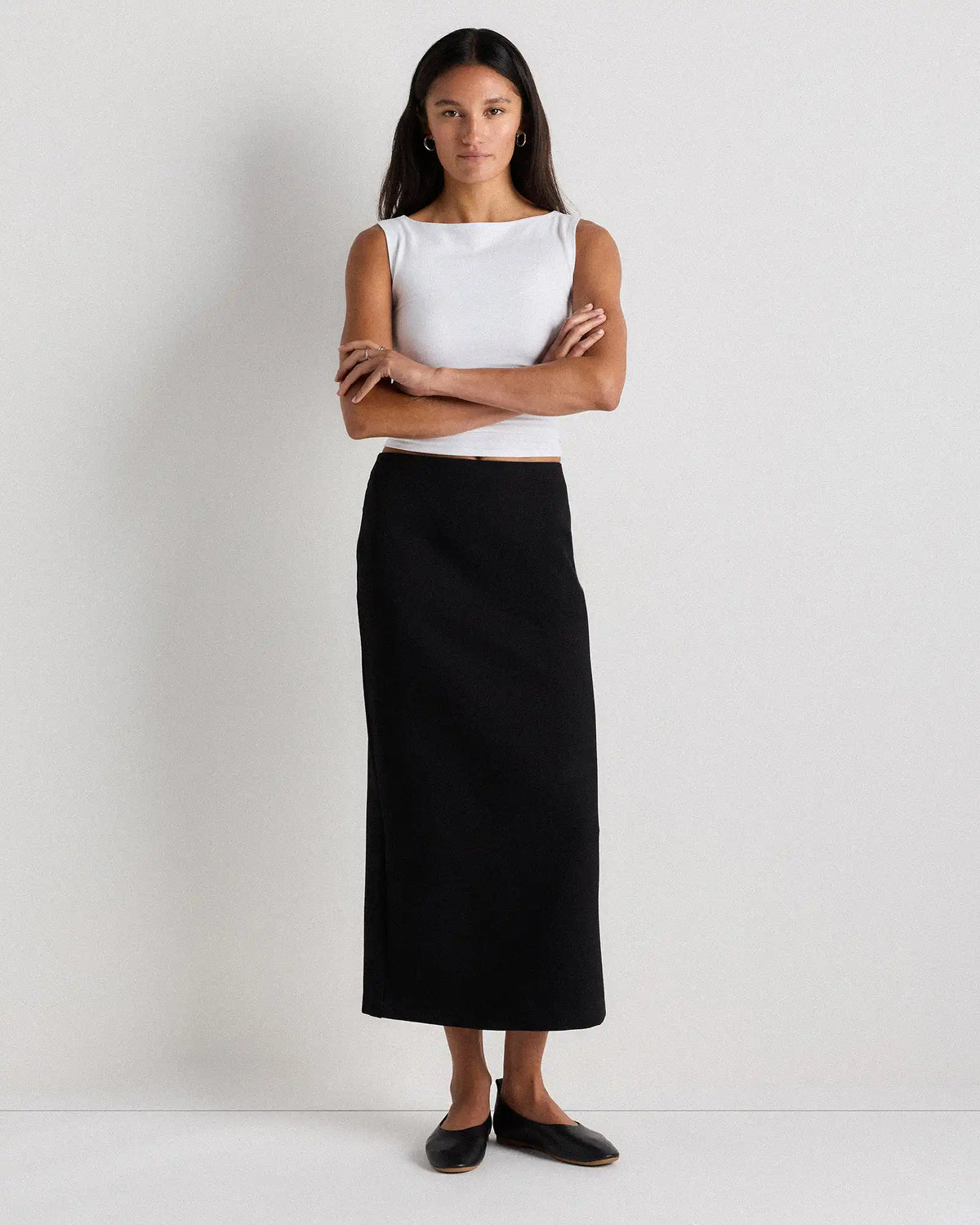 Ultra-Stretch Ponte Maxi Pencil Skirt