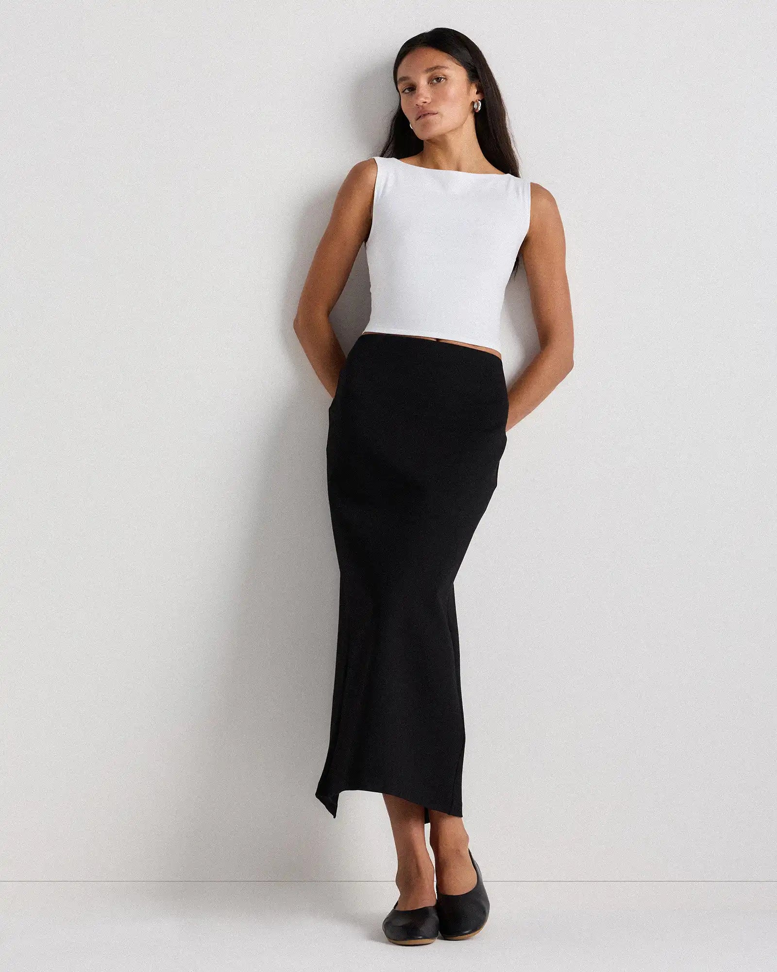 Ultra-Stretch Ponte Maxi Pencil Skirt