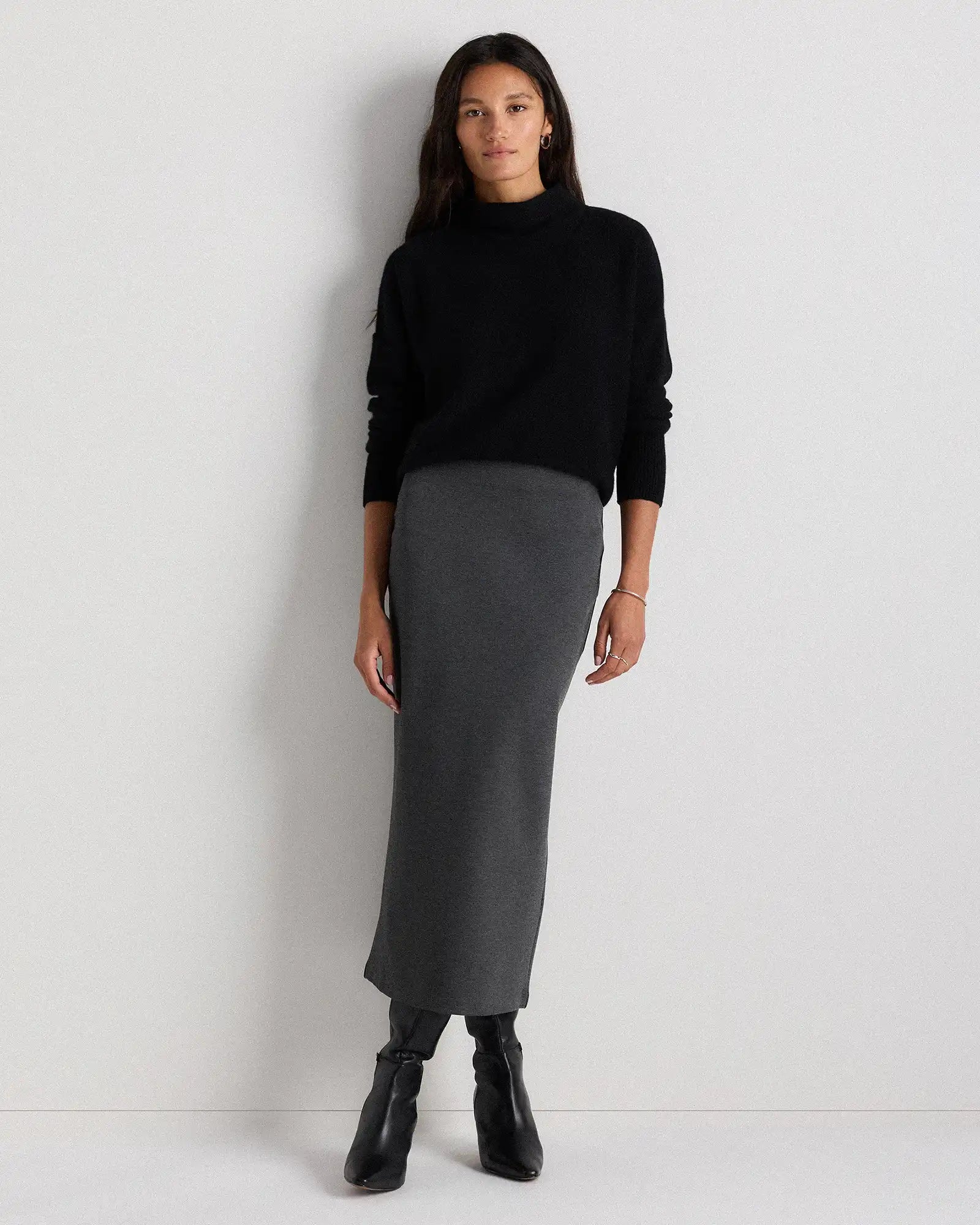 Ultra-Stretch Ponte Maxi Pencil Skirt