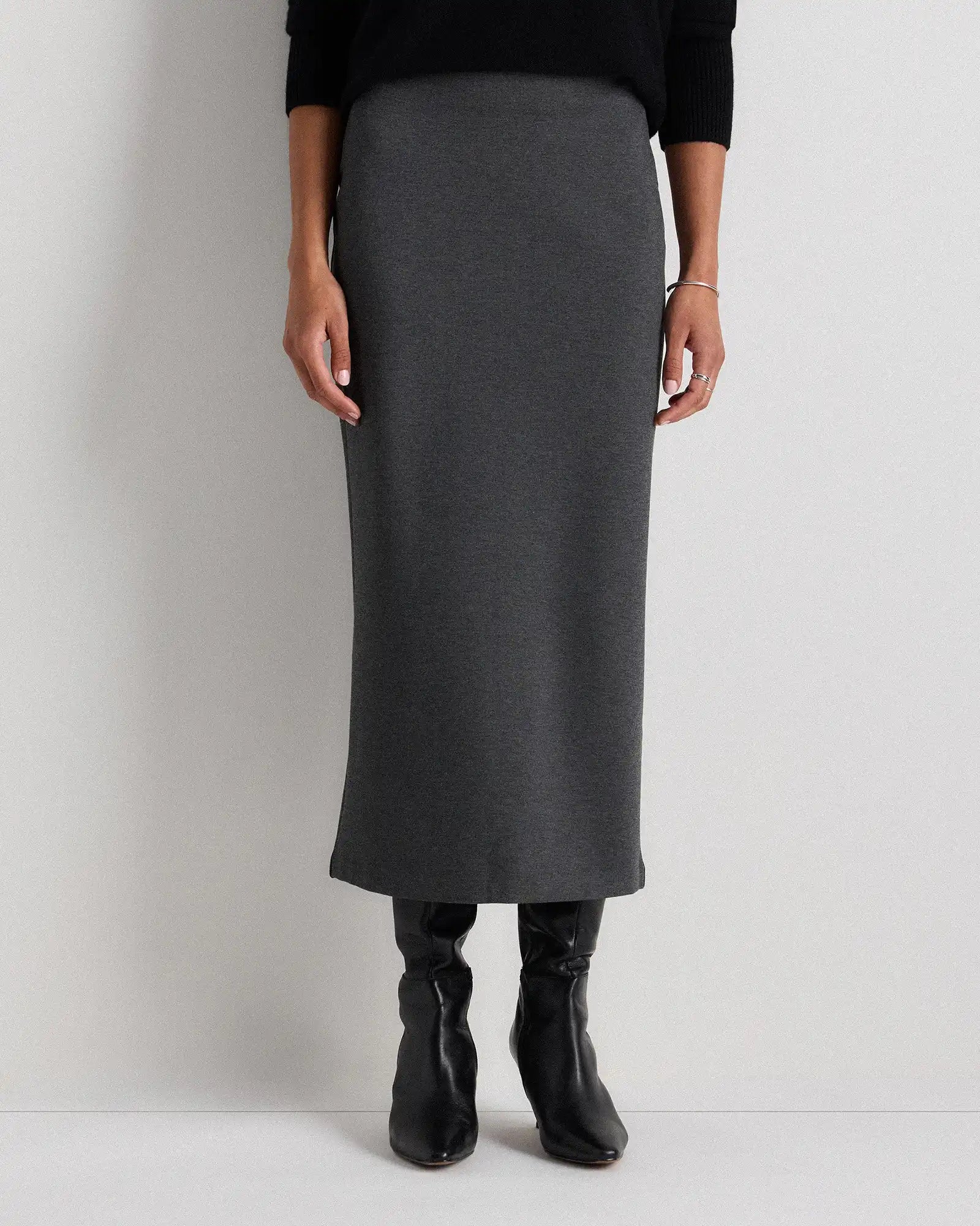 Ultra-Stretch Ponte Maxi Pencil Skirt