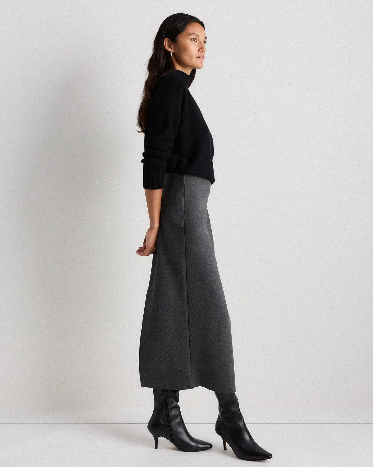 Ultra-Stretch Ponte Maxi Pencil Skirt