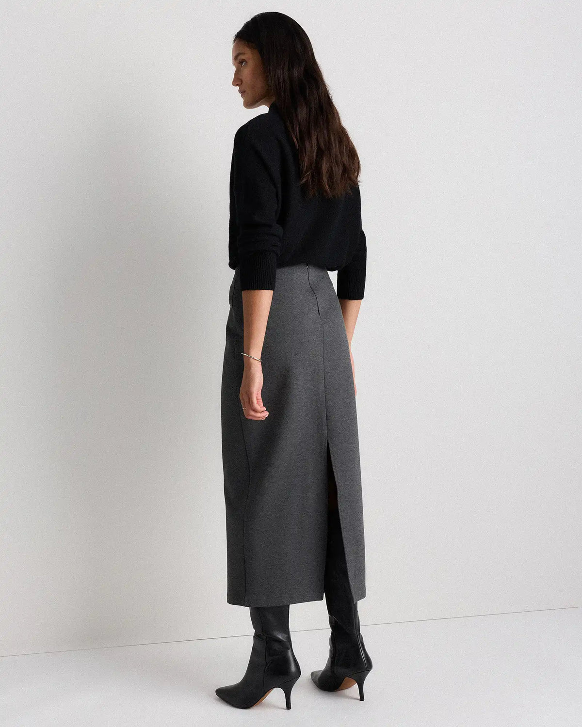 Ultra-Stretch Ponte Maxi Pencil Skirt